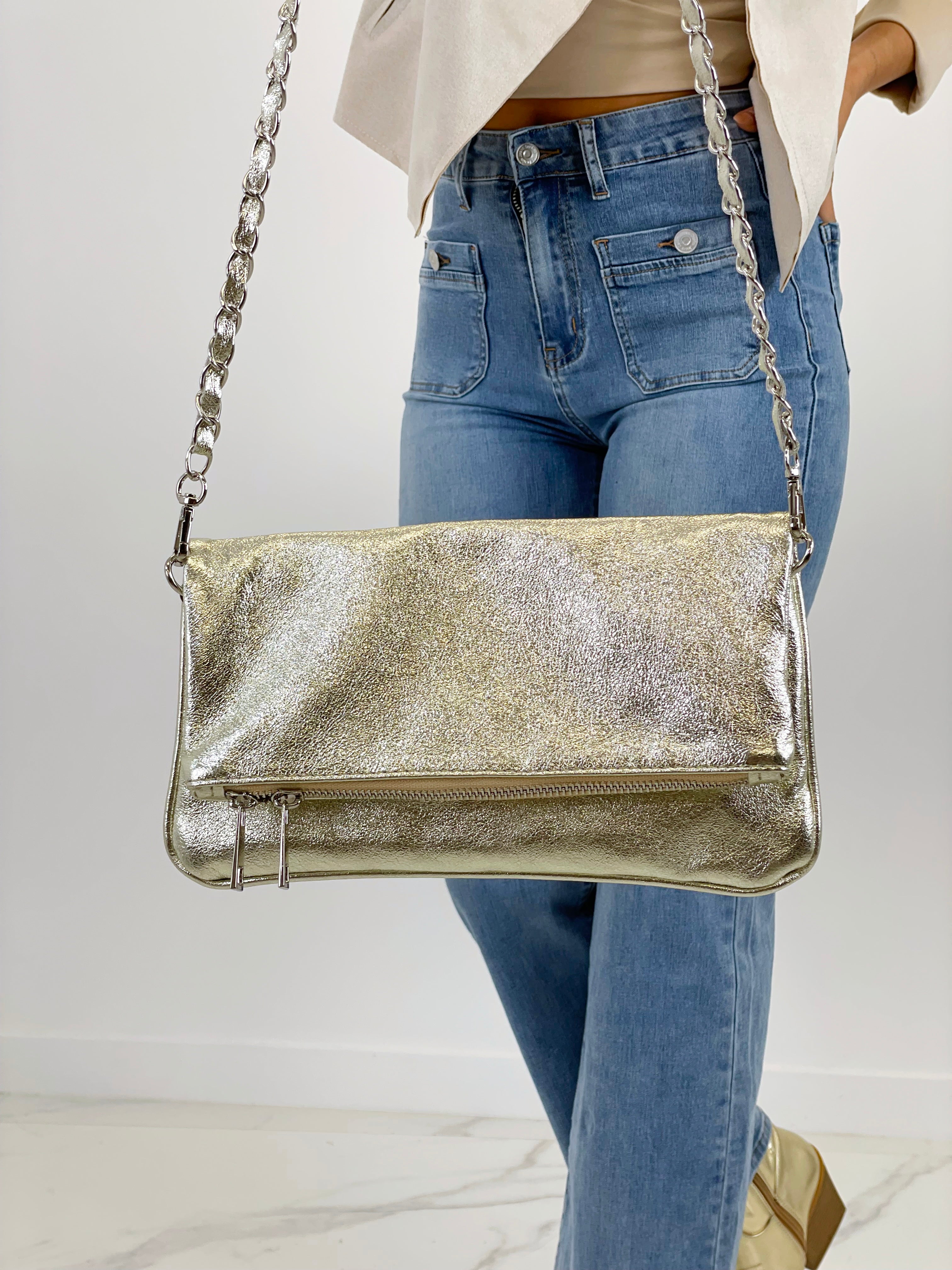 Bolso metalizado cadenas - Zebra&Maduixa®