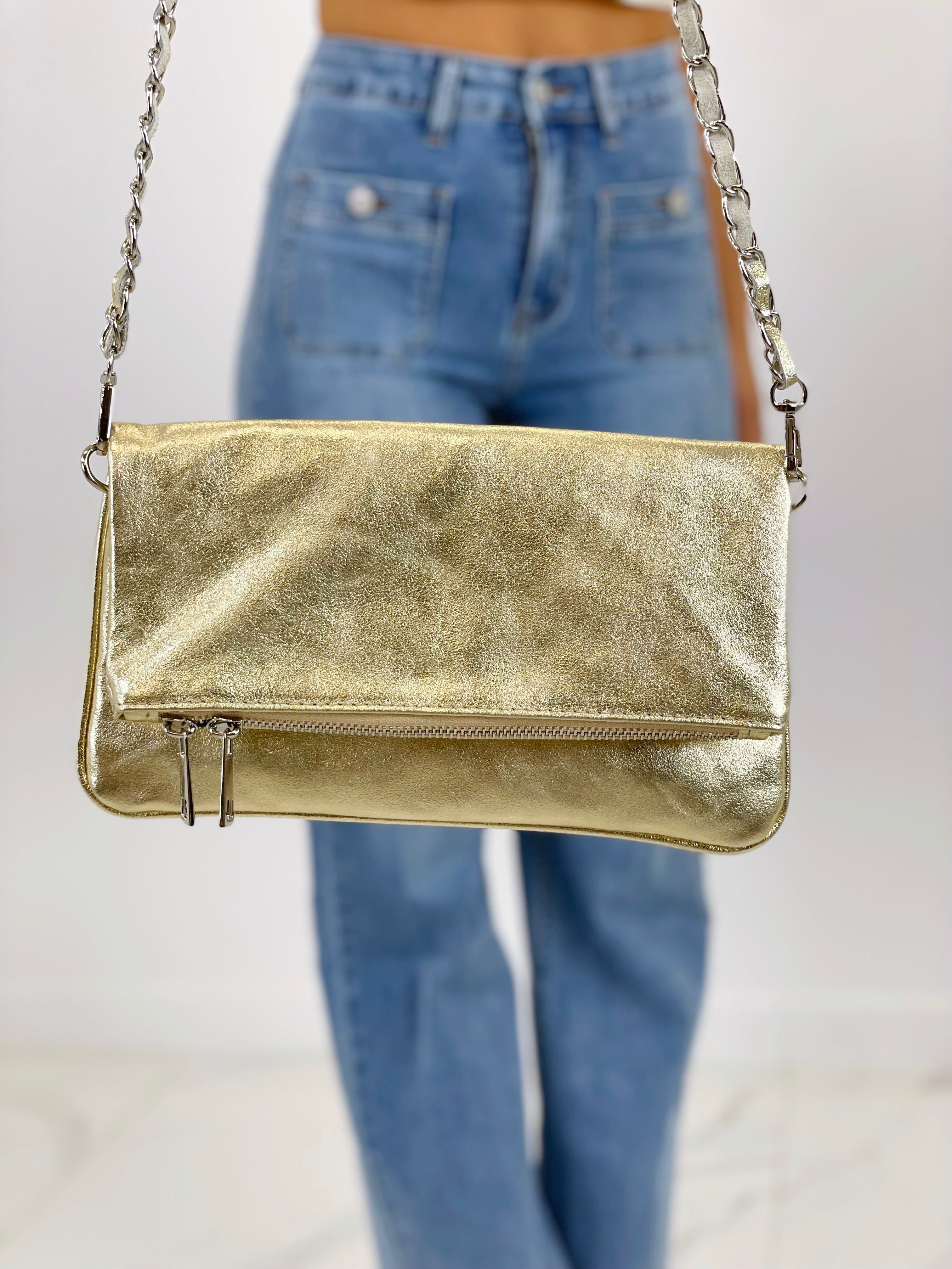 Bolso metalizado cadenas - Zebra&Maduixa®