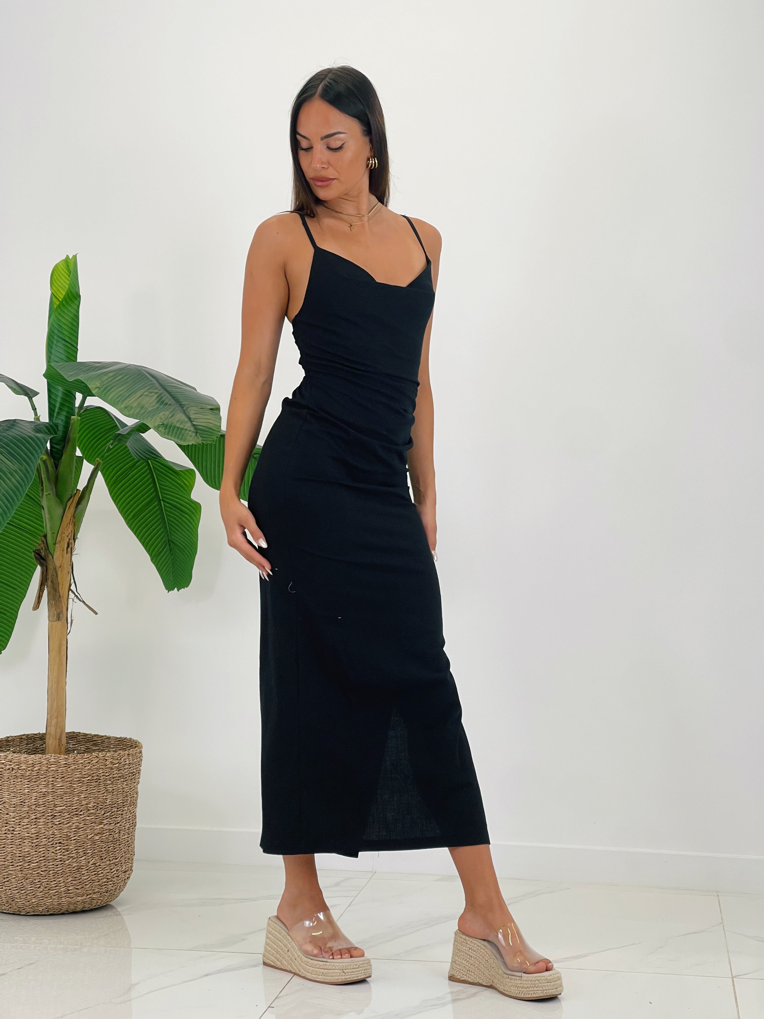 Vestit de lli drapejat Gigi