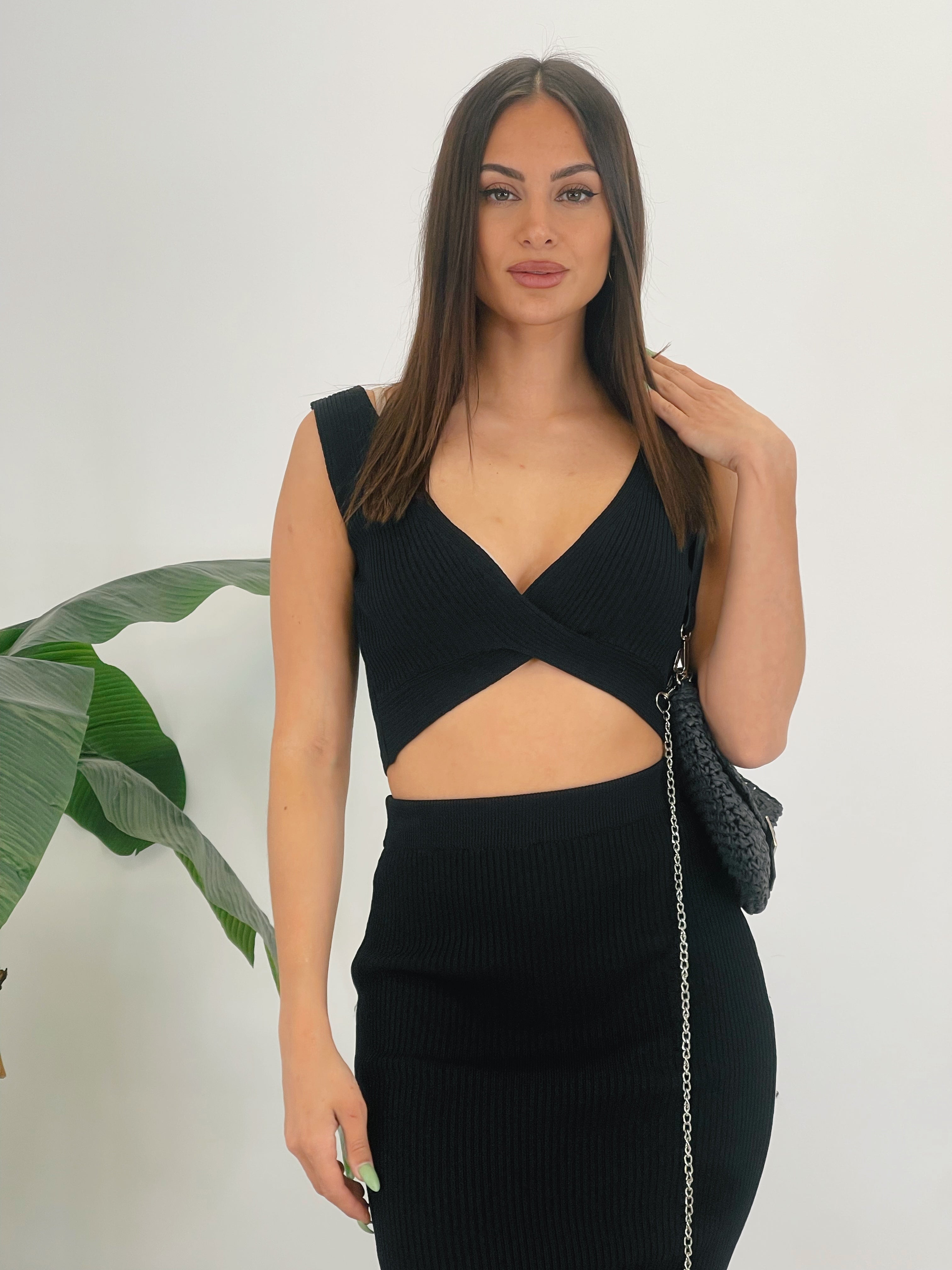 Conjunt top i faldilla de punt