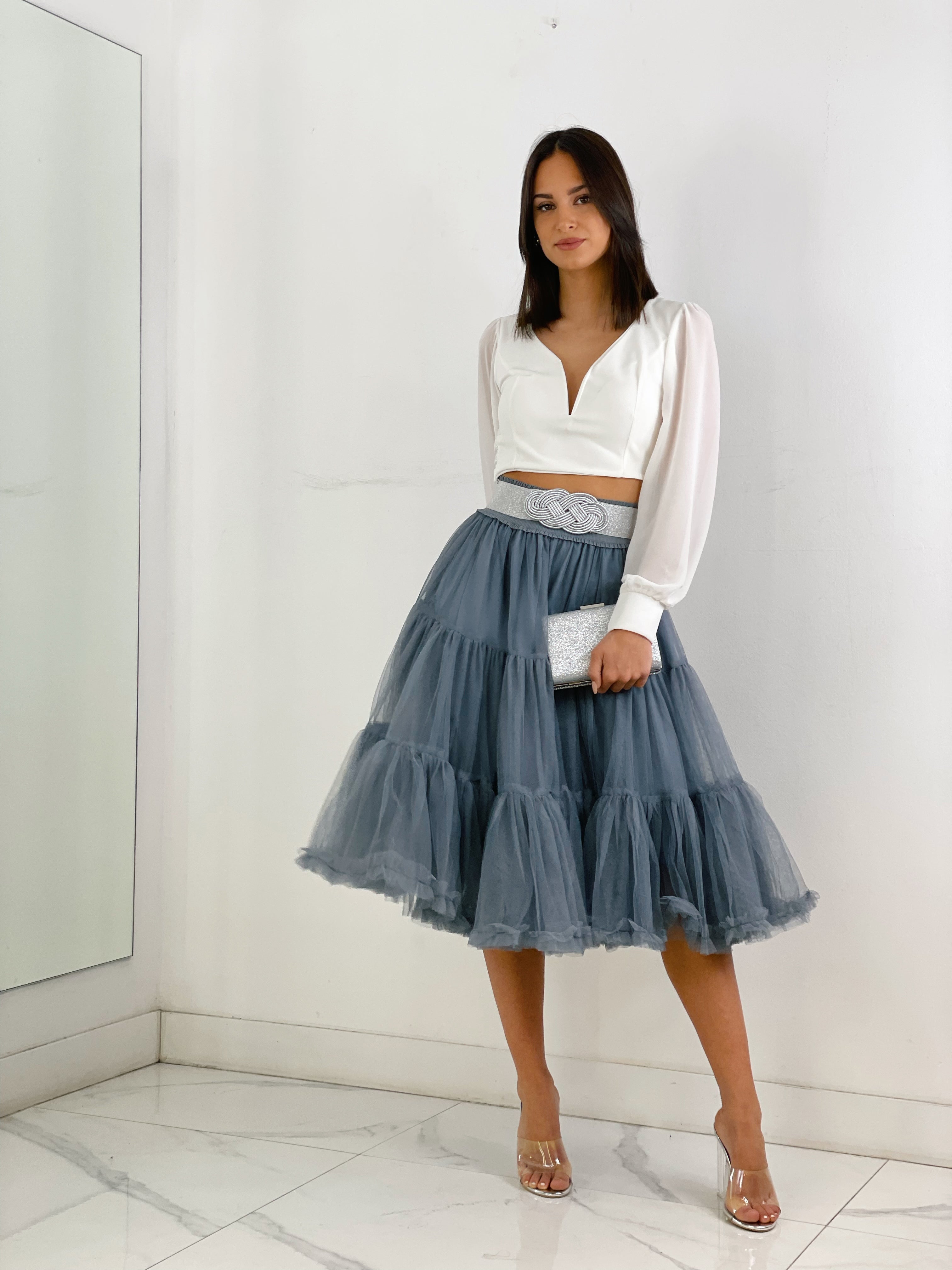 Falda tul midi con volantes - Zebra&Maduixa®