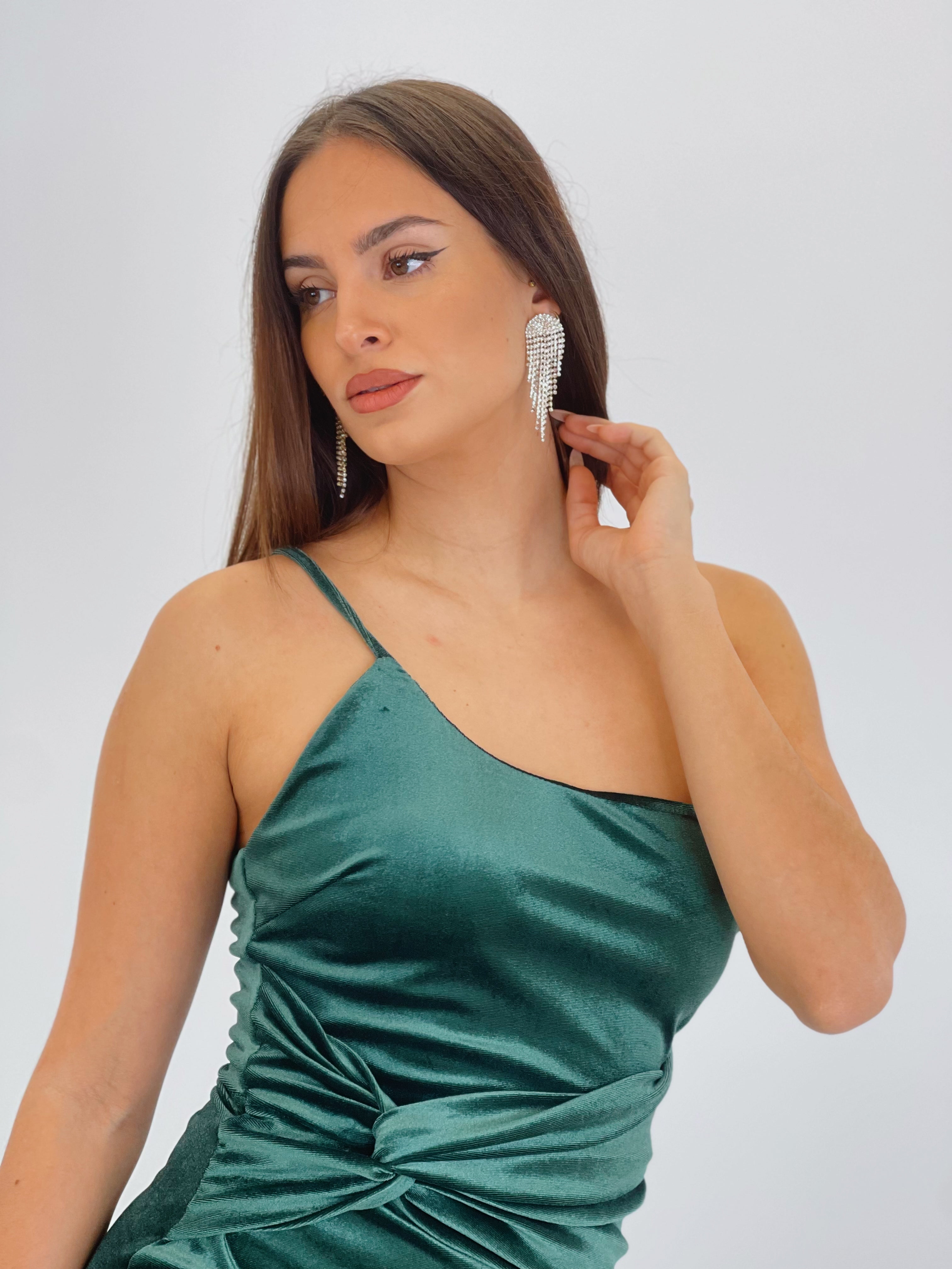 Vestido terciopelo asimétrico anudado - Zebra&Maduixa®