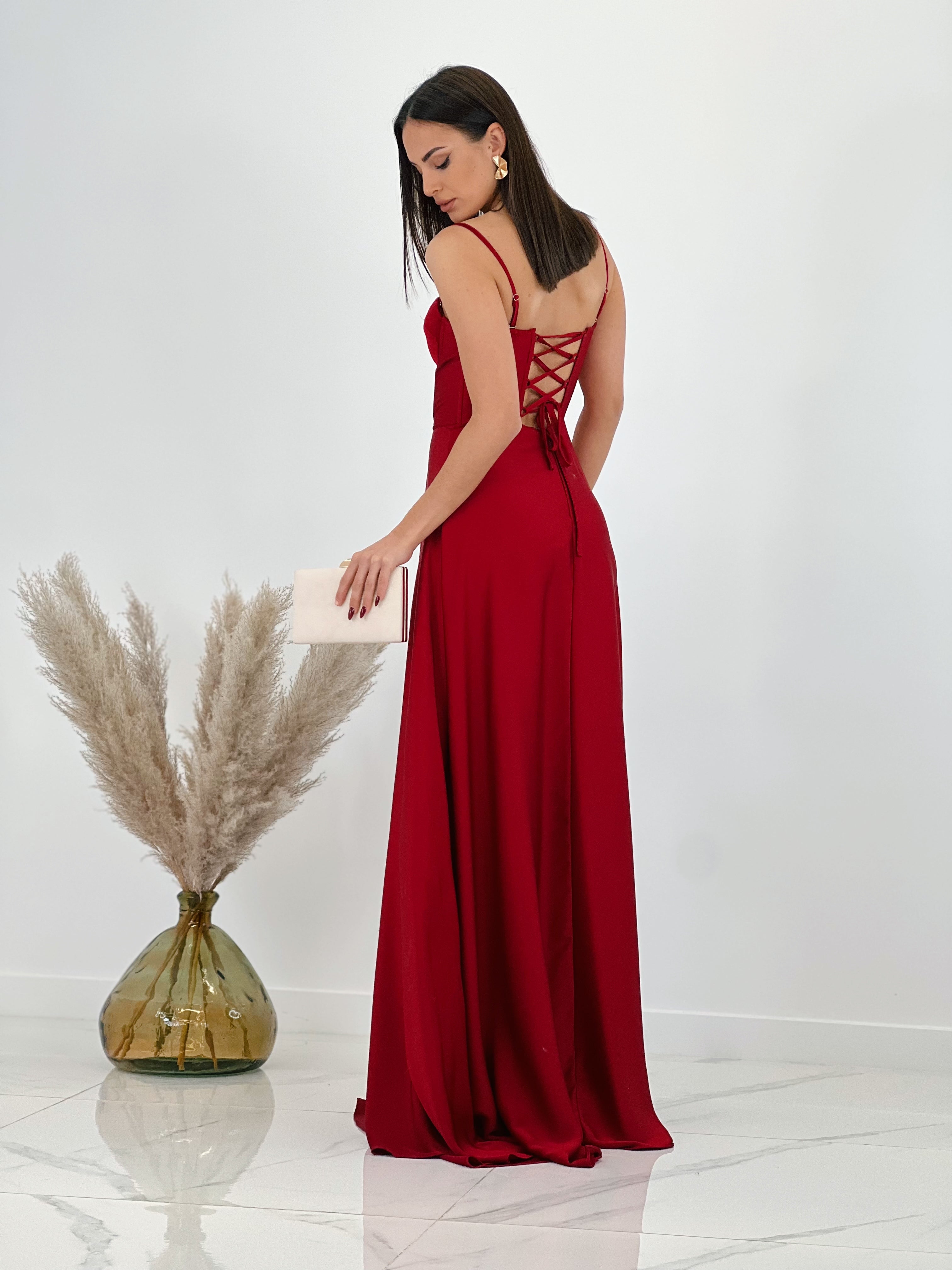 Vestido corsé raso Sarah