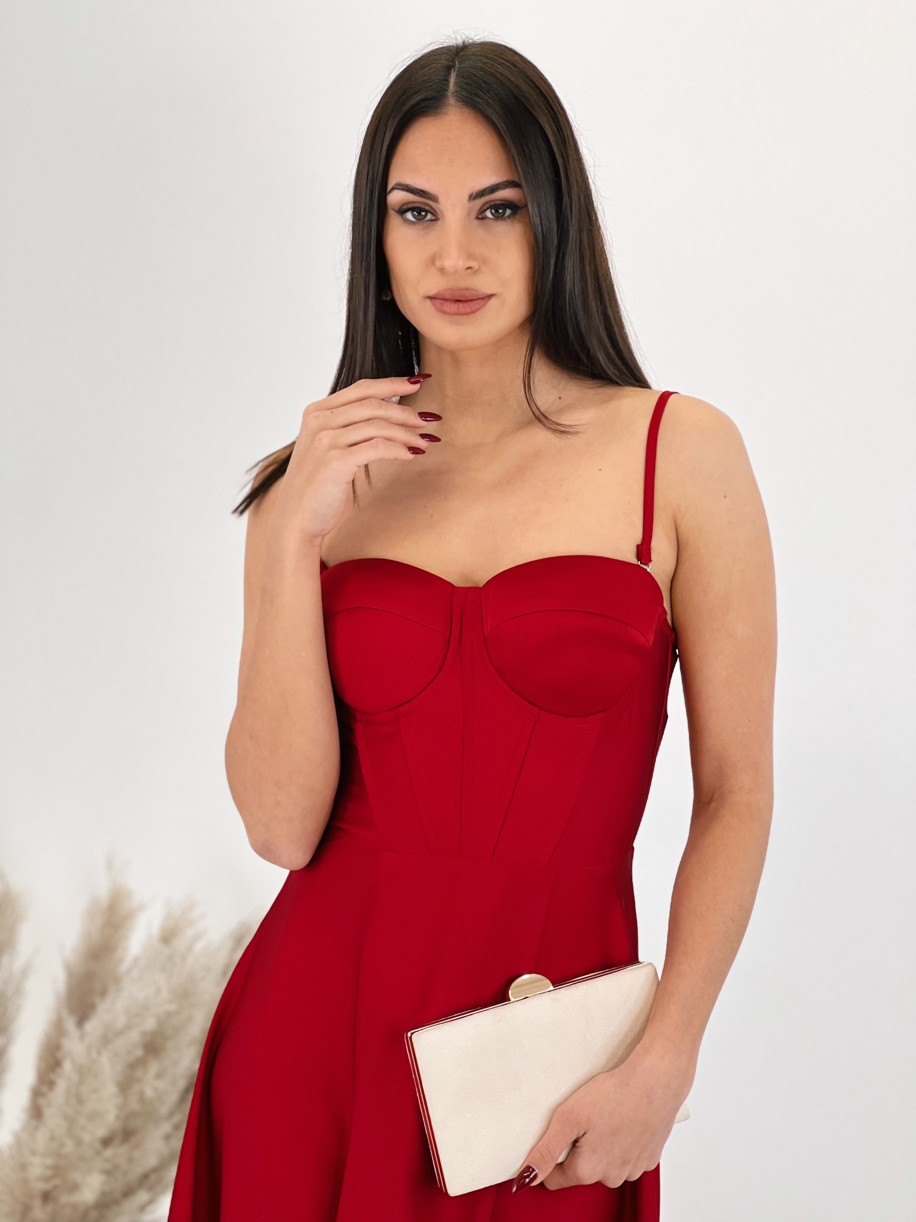 Vestido corsé raso Sarah