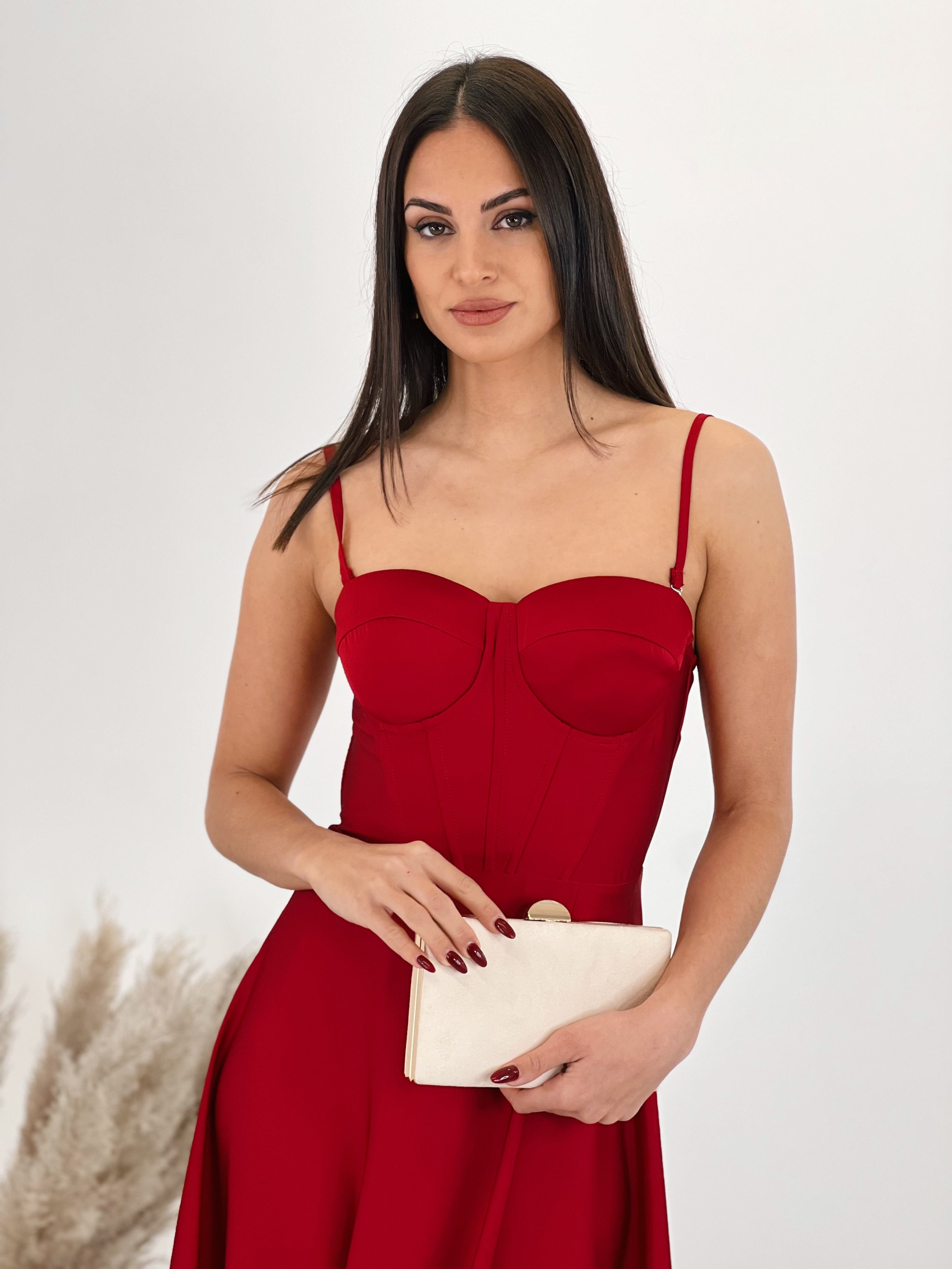 Vestido corsé raso Sarah