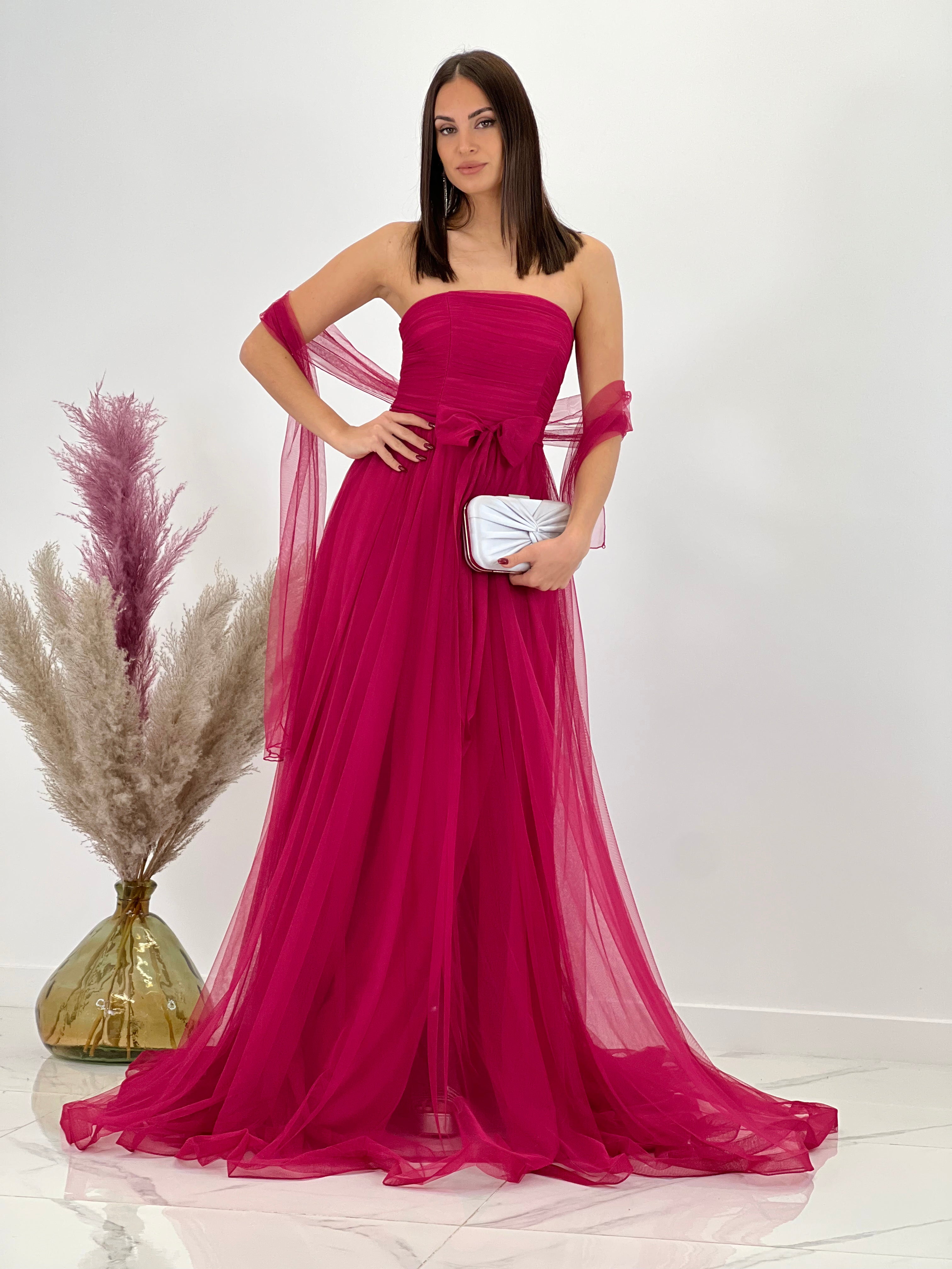 Vestido tul largo Valeria