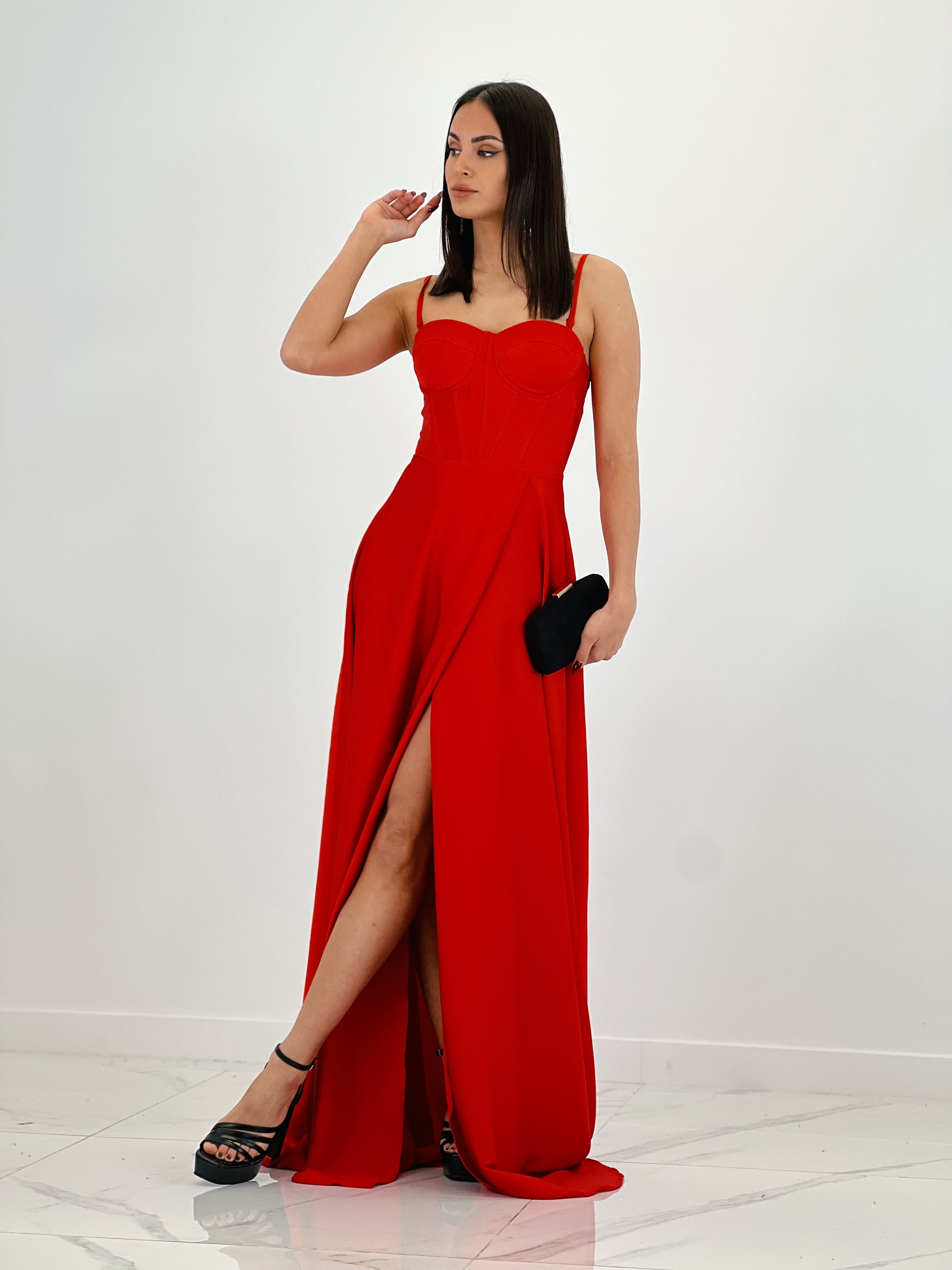 Vestido corsé raso Sarah