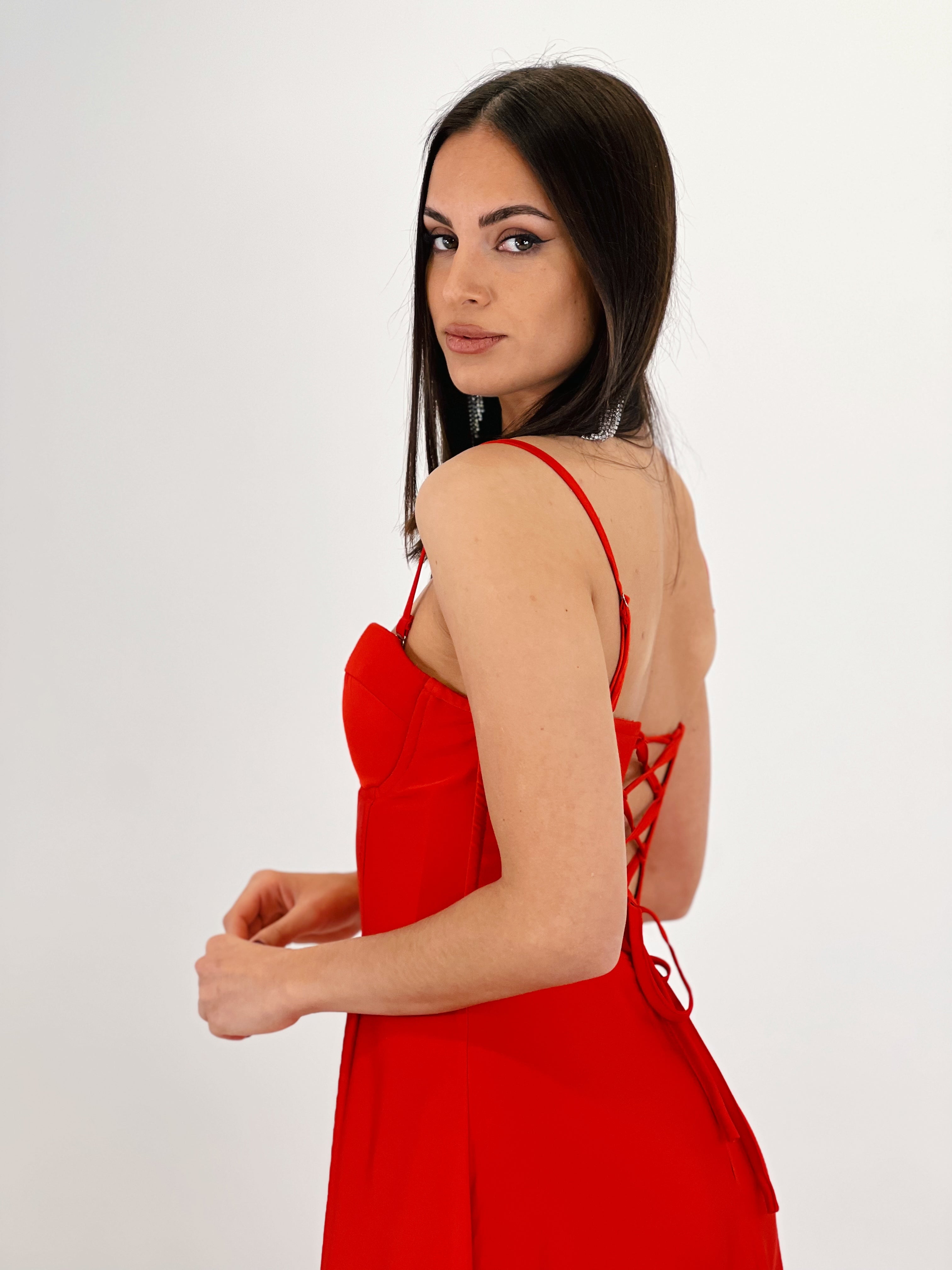 Vestido corsé raso Sarah