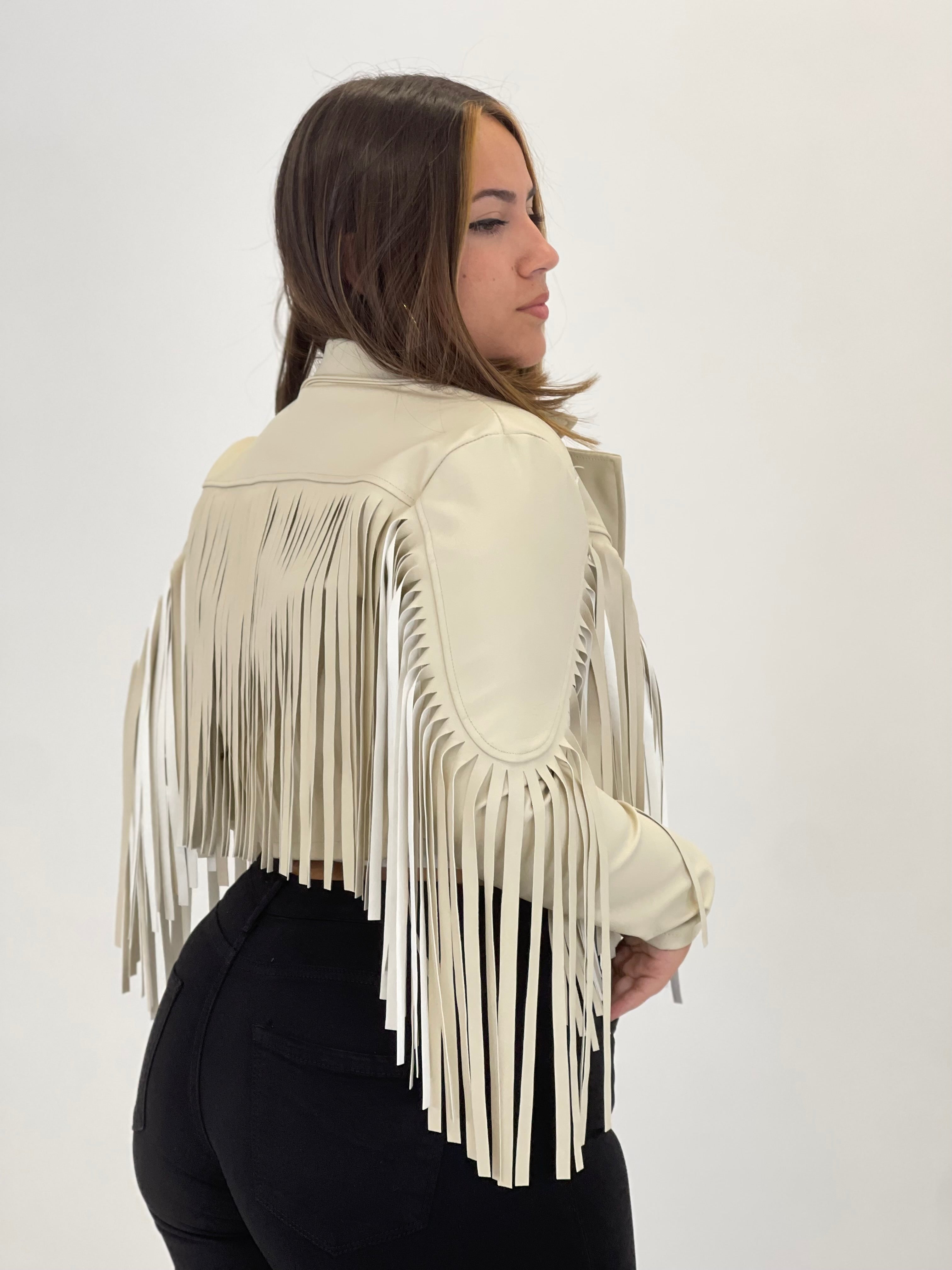 Chaqueta efecto piel con flecos - Zebra&Maduixa®