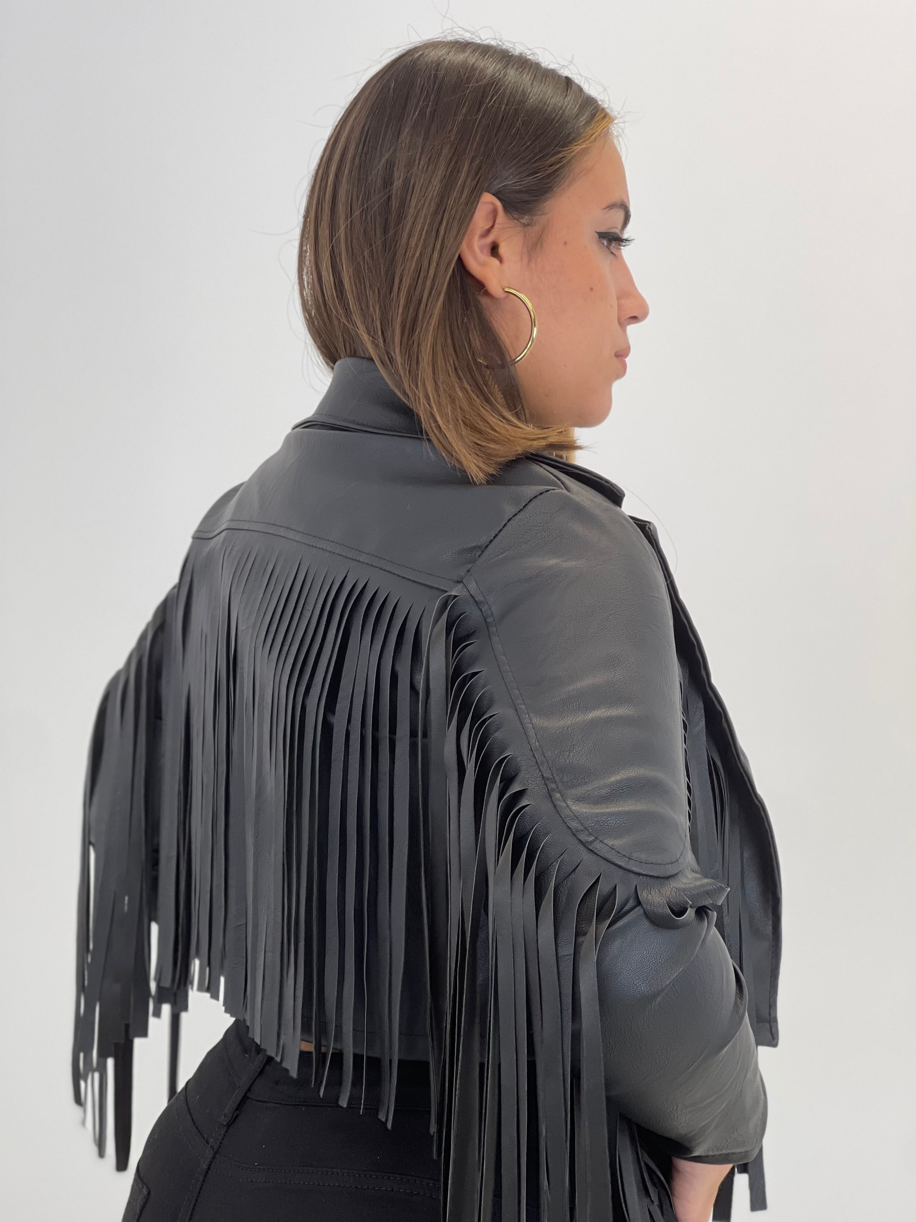 Chaqueta efecto piel con flecos - Zebra&Maduixa®
