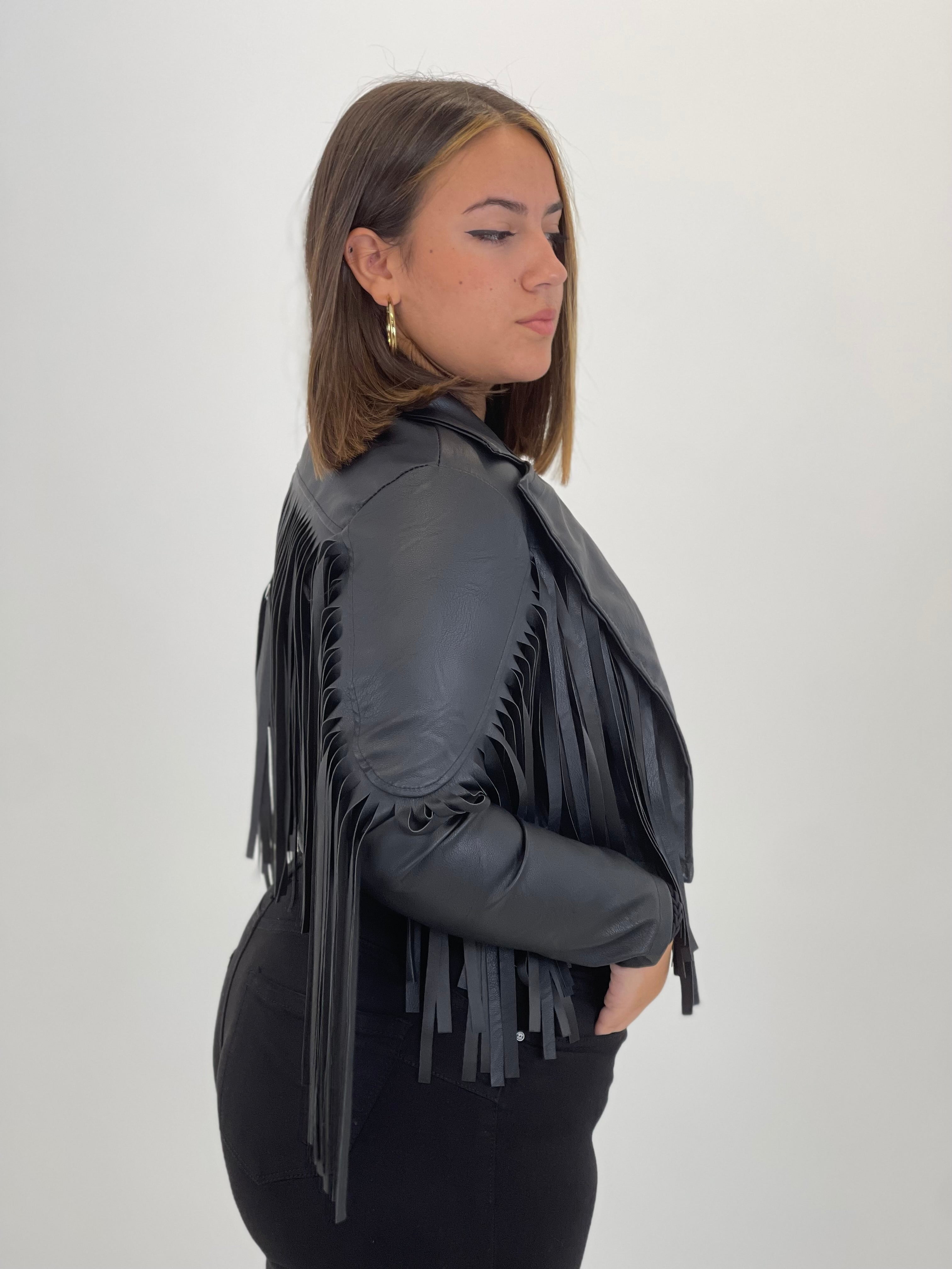 Chaqueta efecto piel con flecos - Zebra&Maduixa®