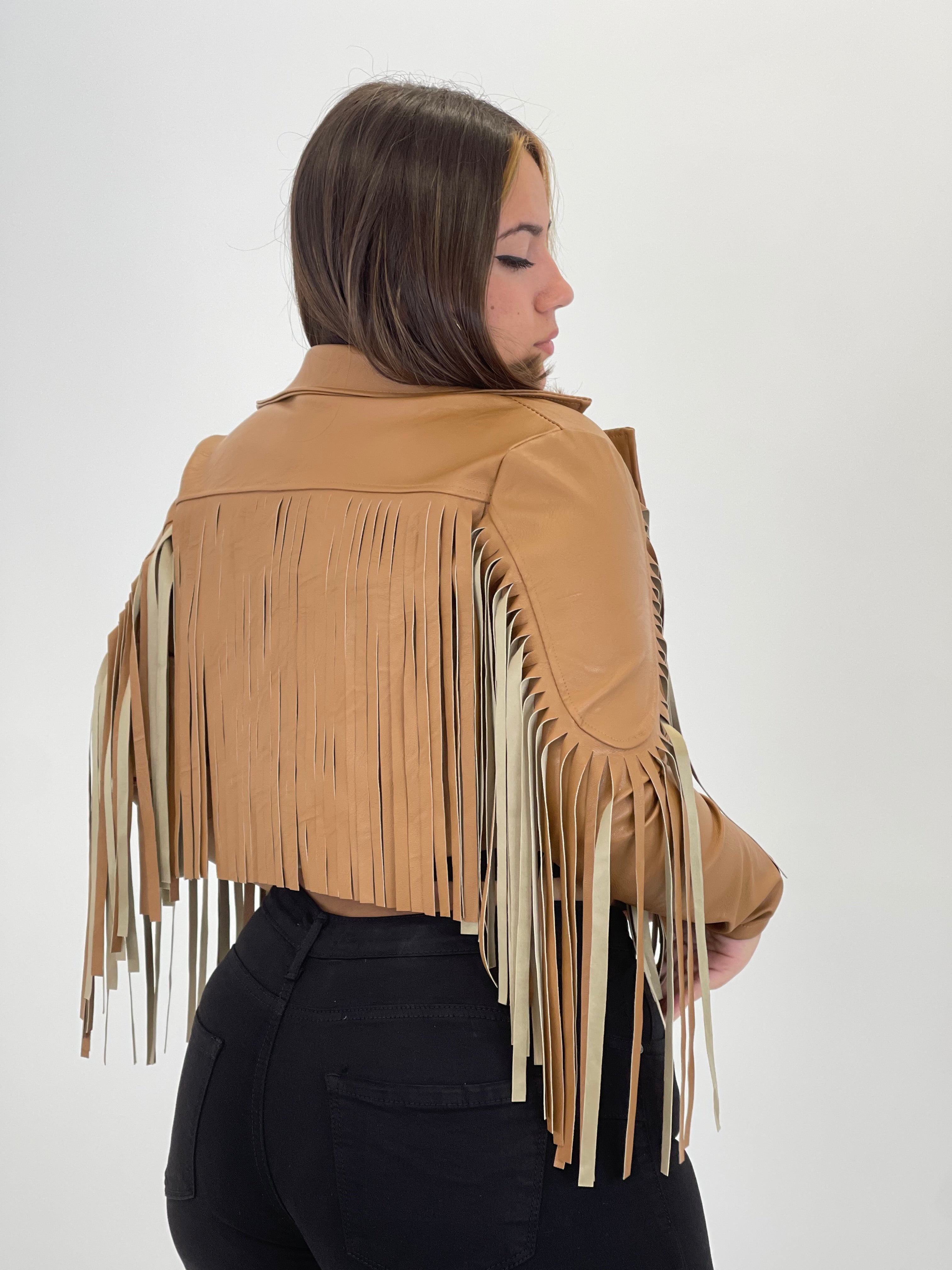 Chaqueta efecto piel con flecos - Zebra&Maduixa®