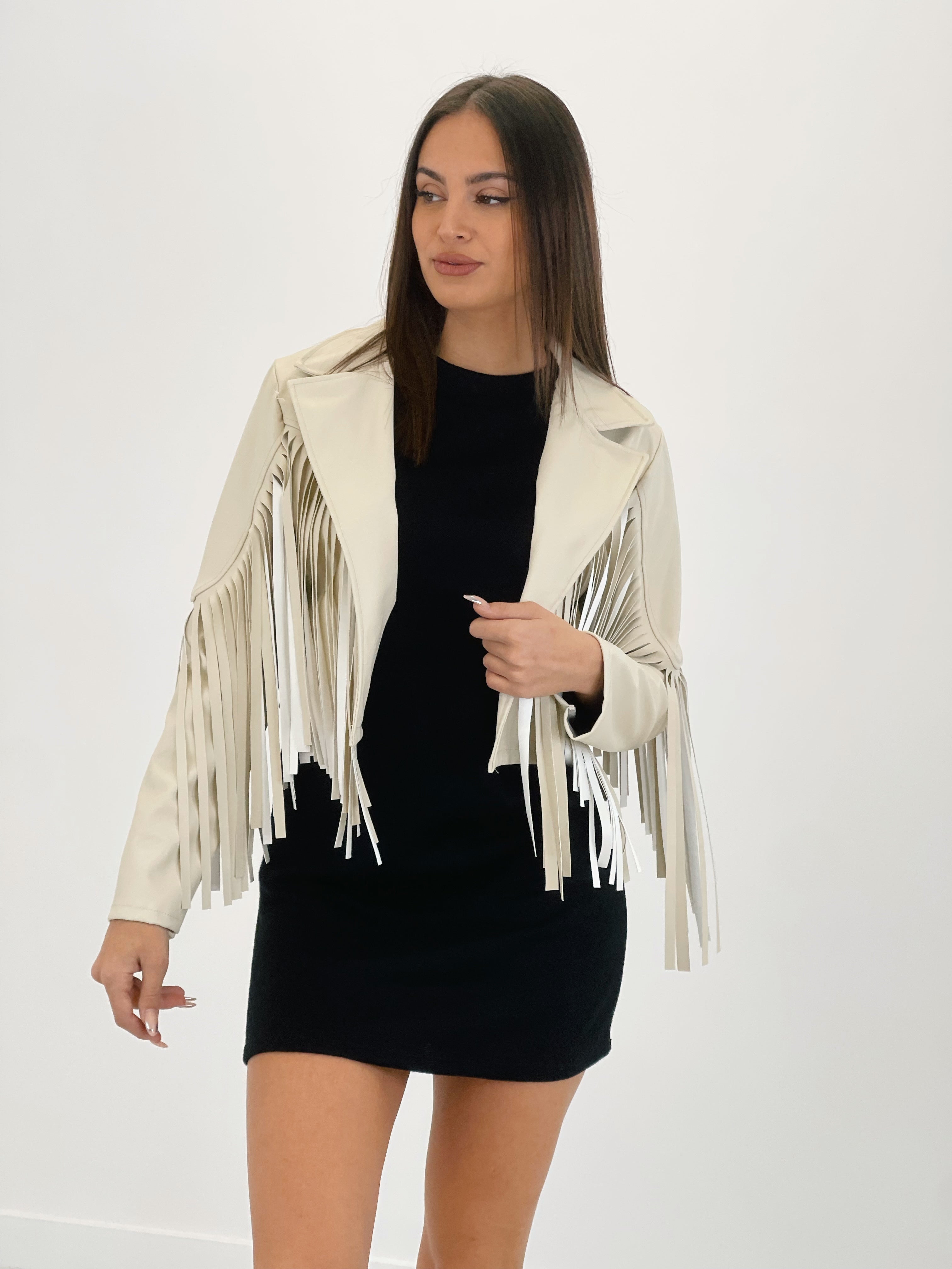 Chaqueta efecto piel con flecos - Zebra&Maduixa®