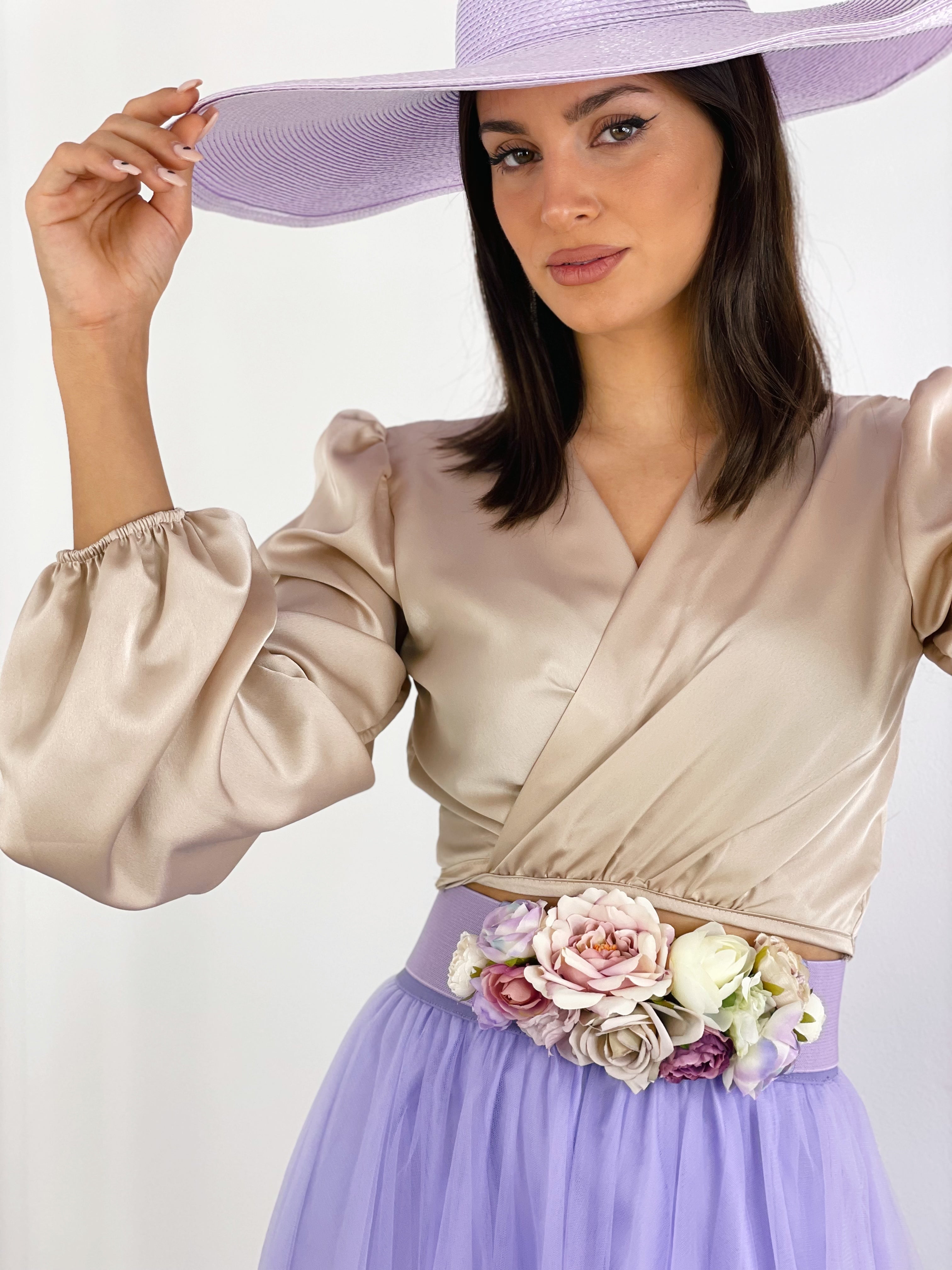 Cinturón floral goma lavanda | Zebra&Maduixa