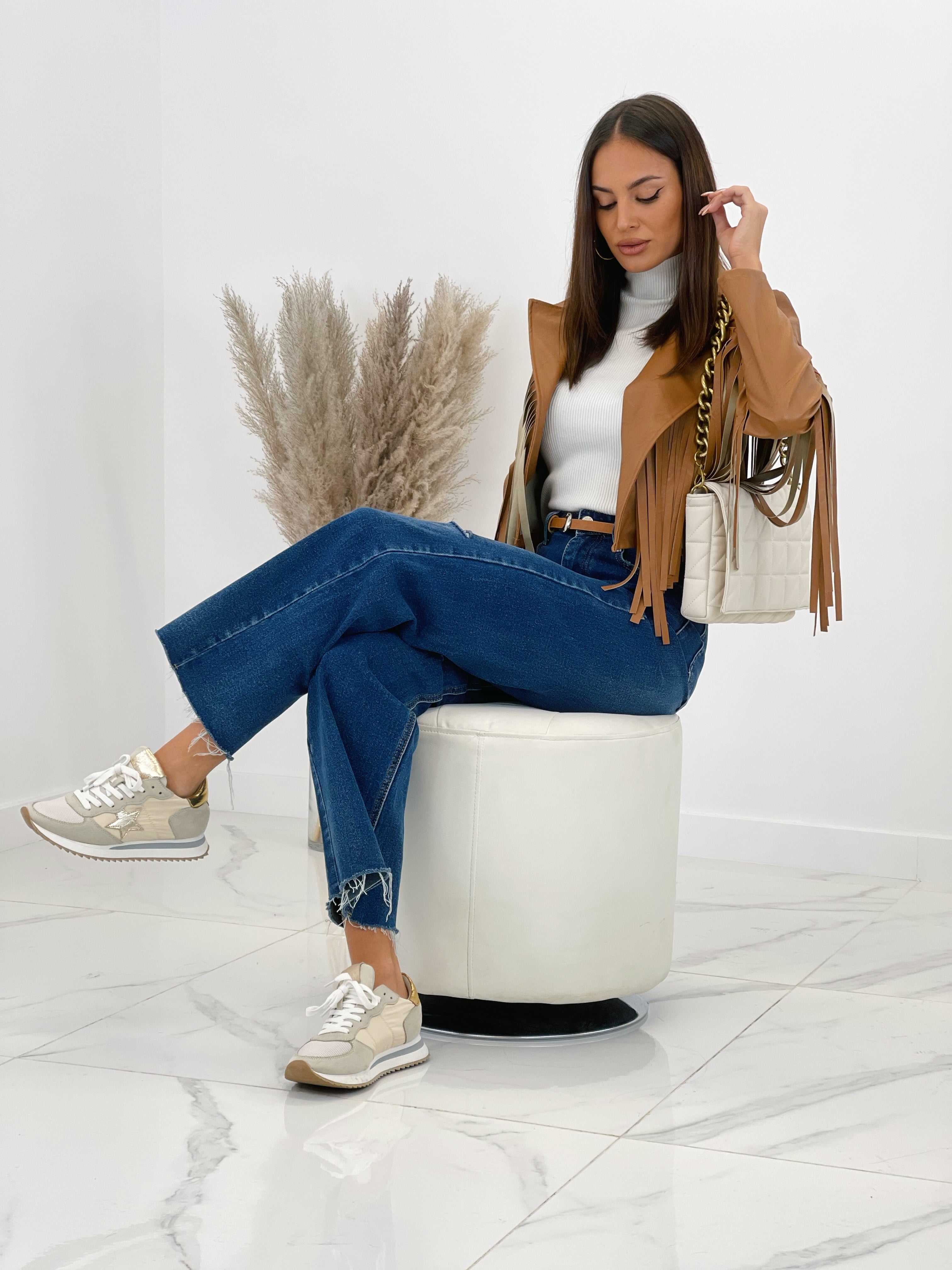 Chaqueta efecto piel con flecos - Zebra&Maduixa®