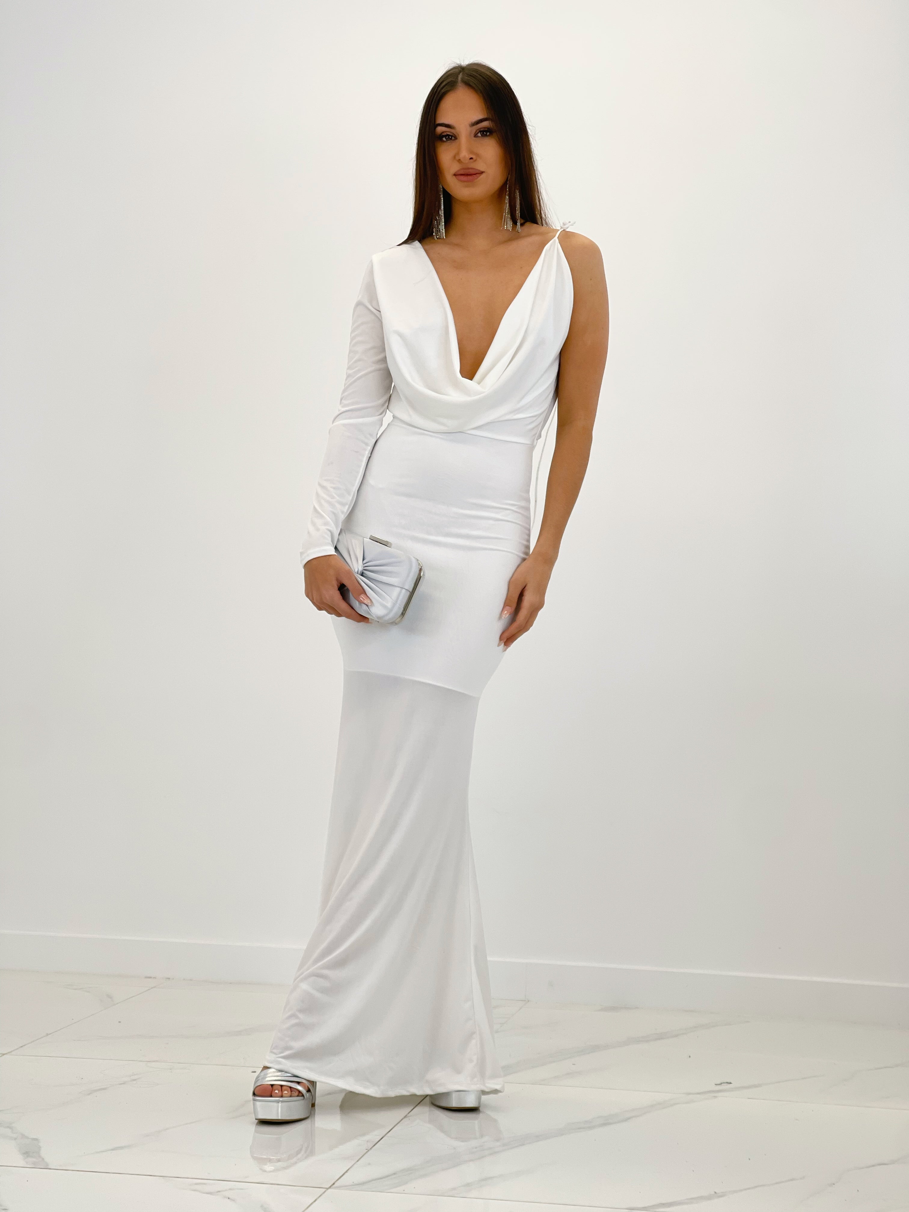 Lorena ceremony waterfall dress