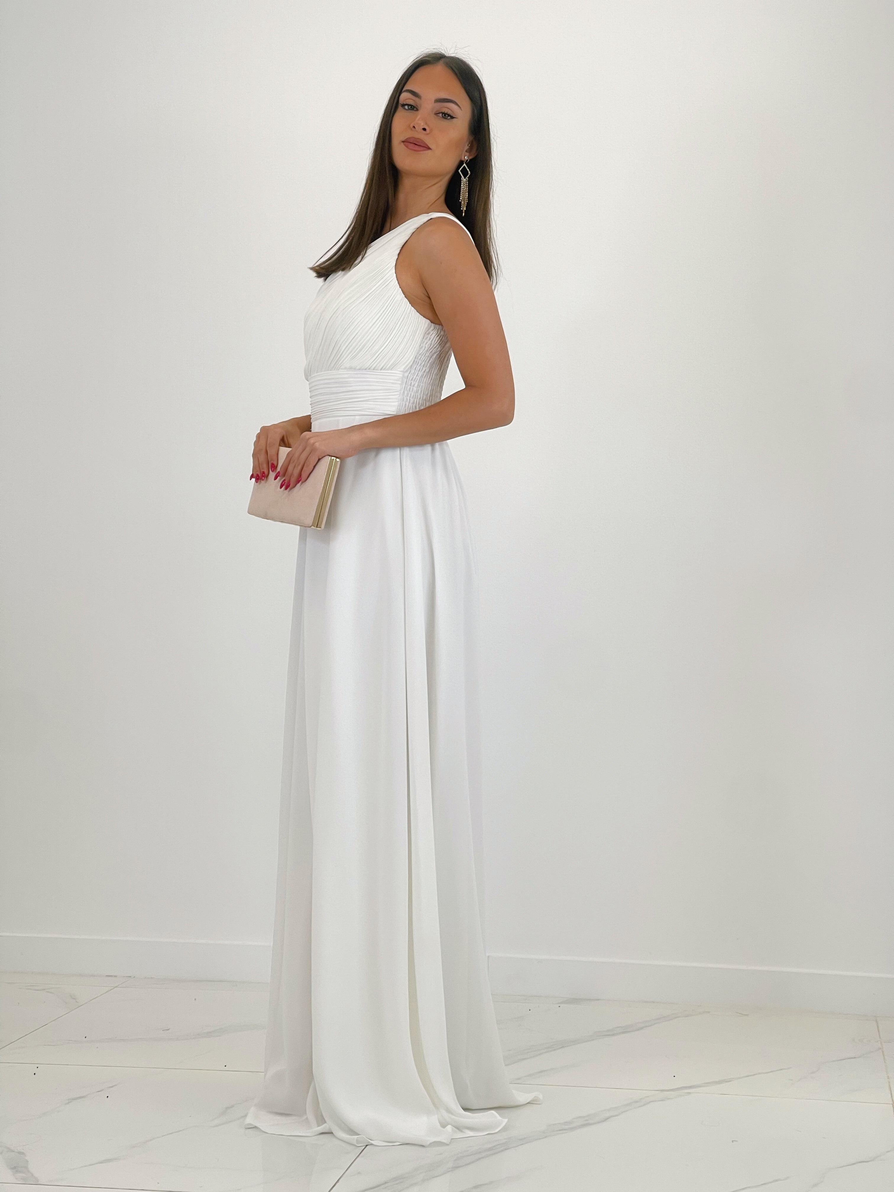 Vestido drapeado romano Julia Blanco - Zebra&Maduixa®