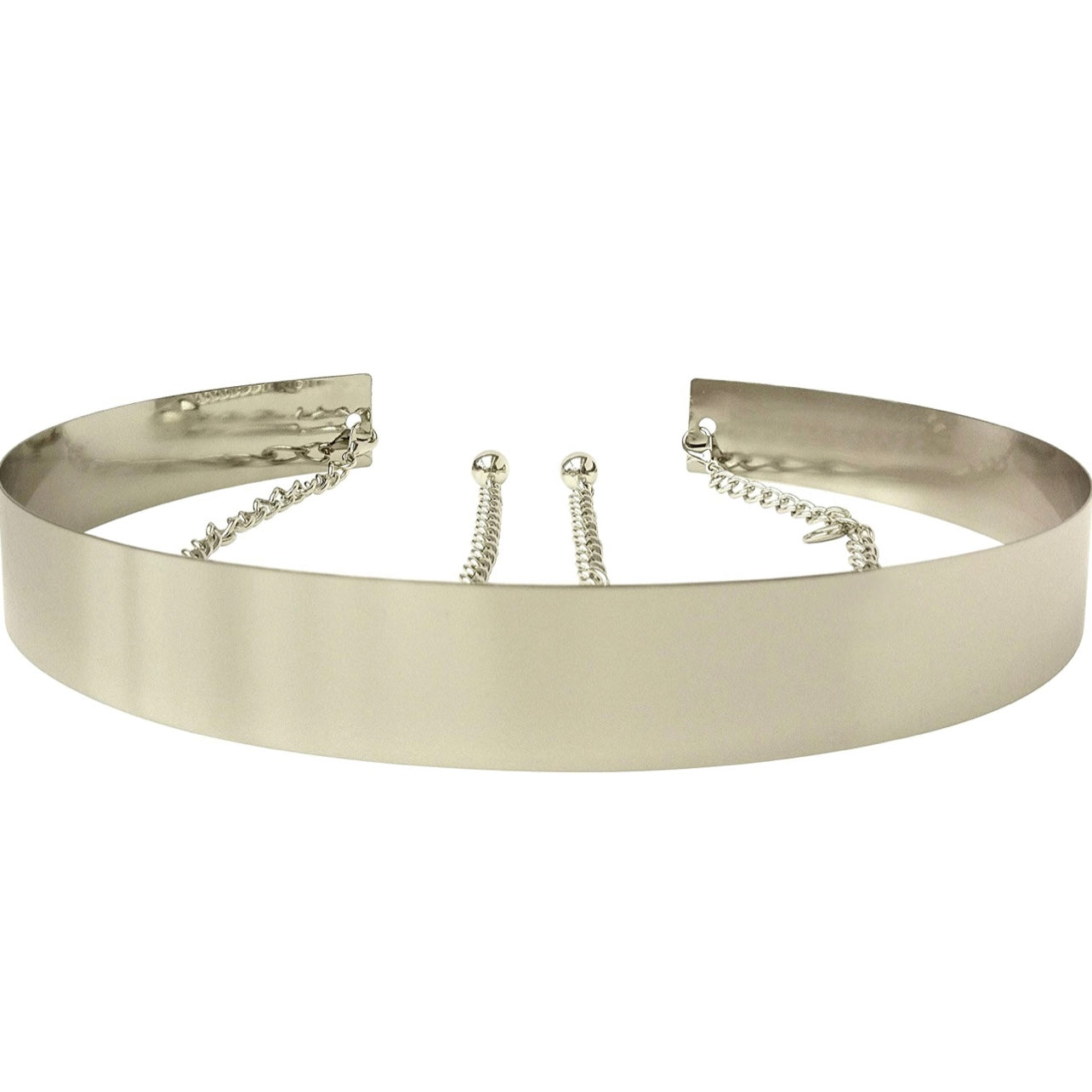 Cinturón metálico ancho plata 5cm | Zebra&Maduixa