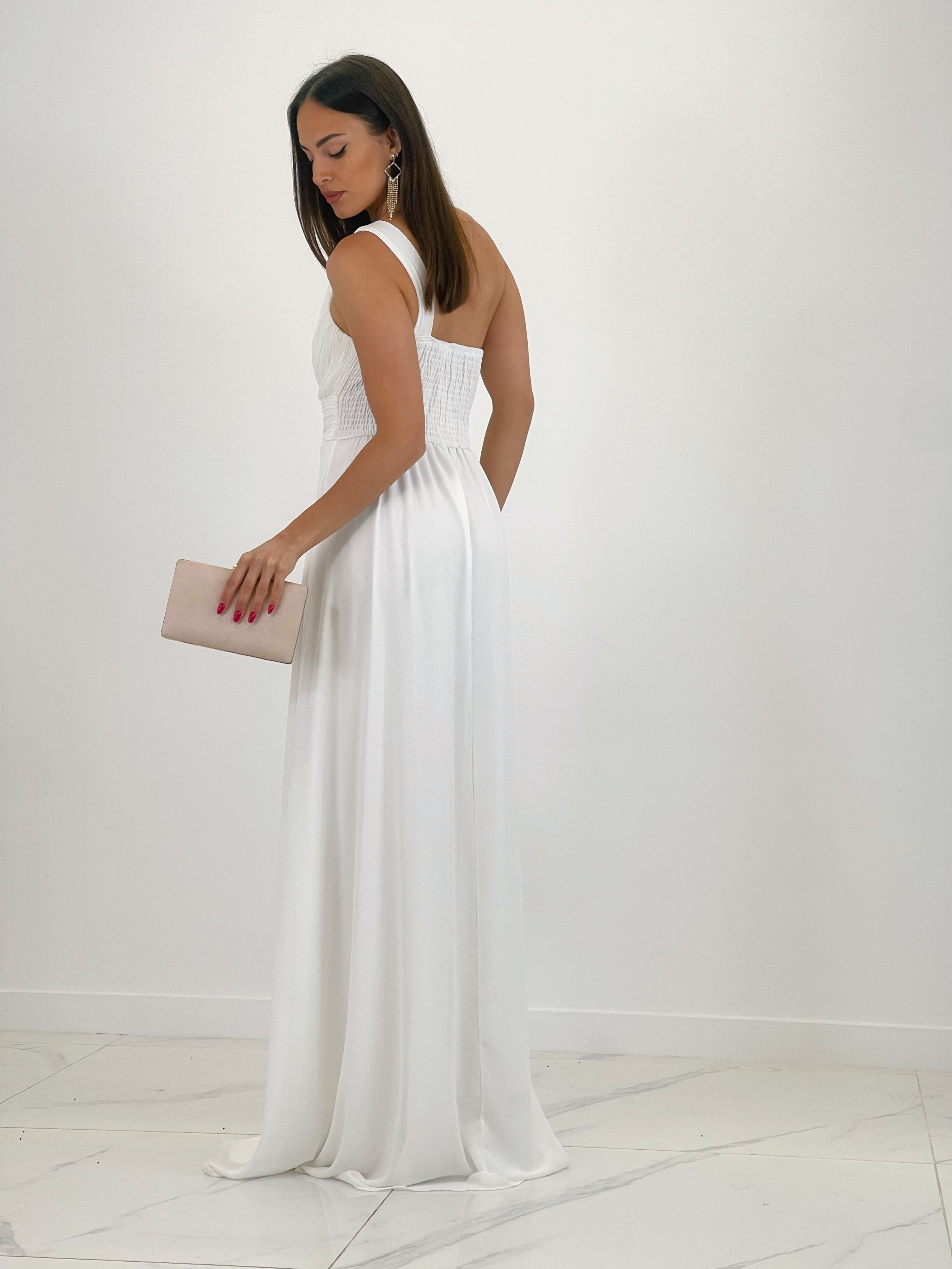 Vestido drapeado romano Julia Blanco - Zebra&Maduixa®