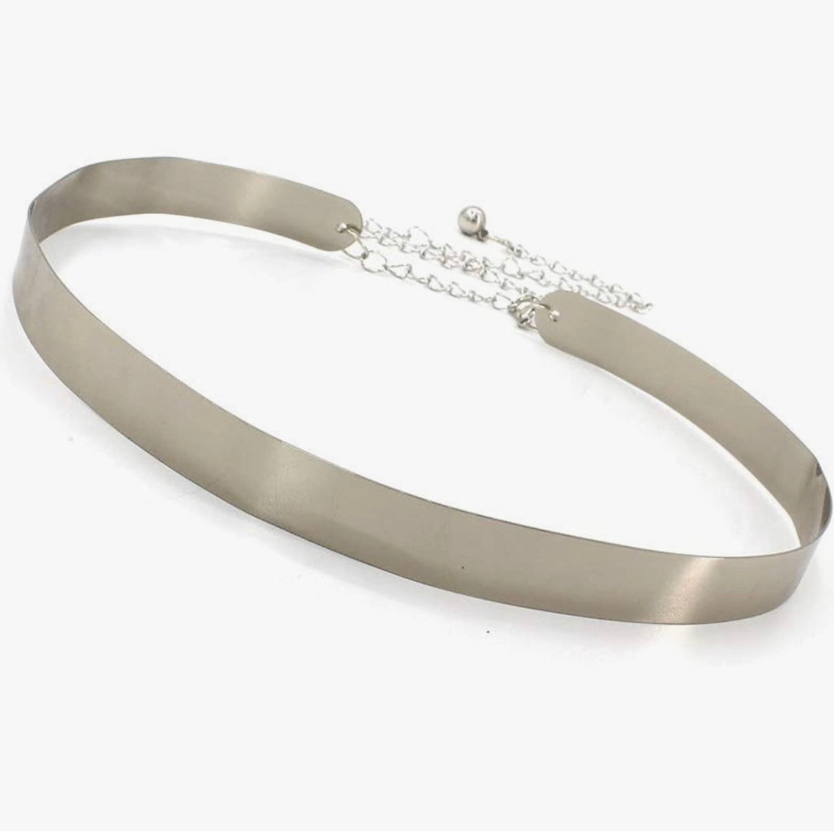Cinturón metálico ancho plata 1cm | Zebra&Maduixa