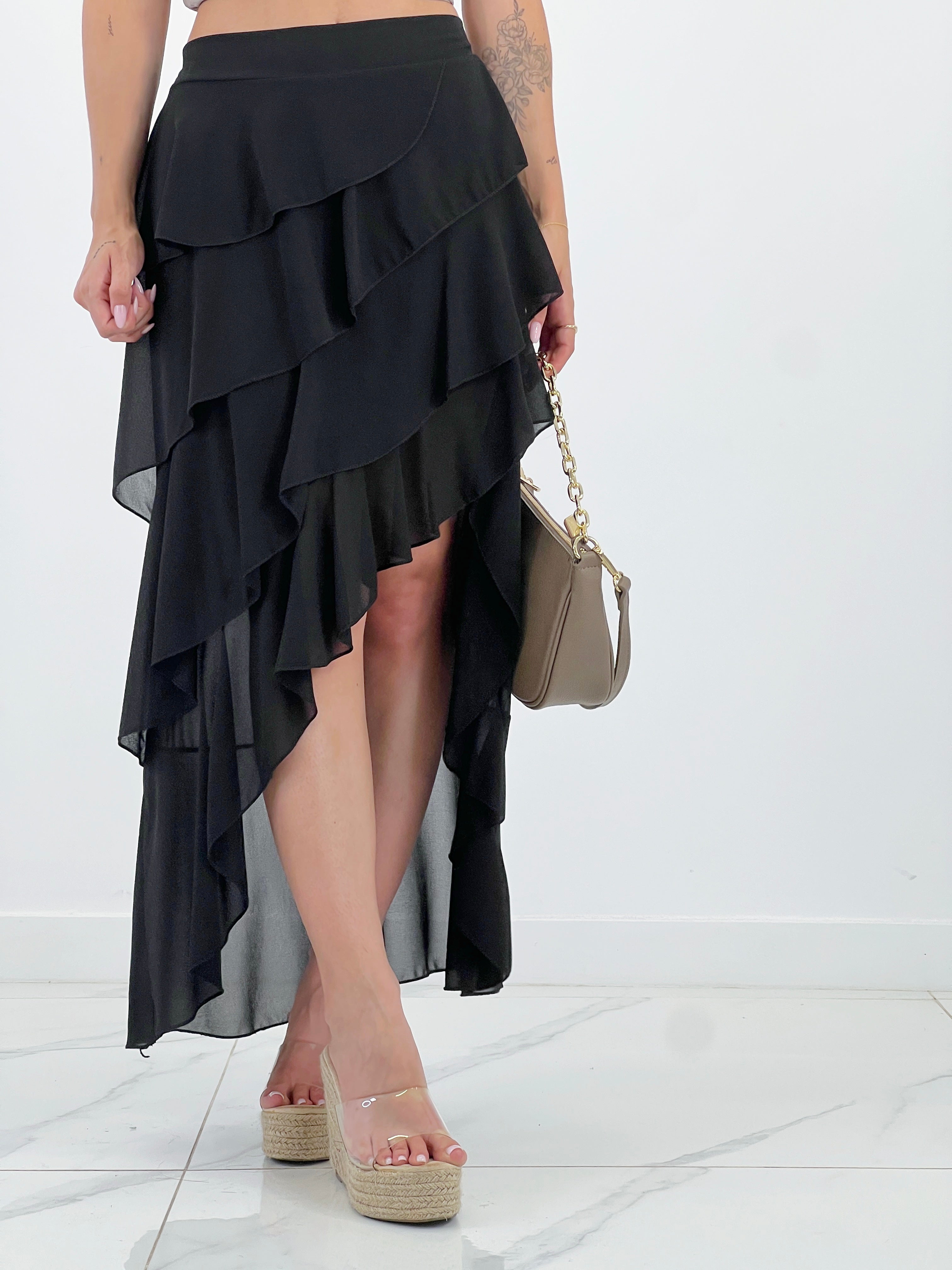 Ruffled tulle skirt