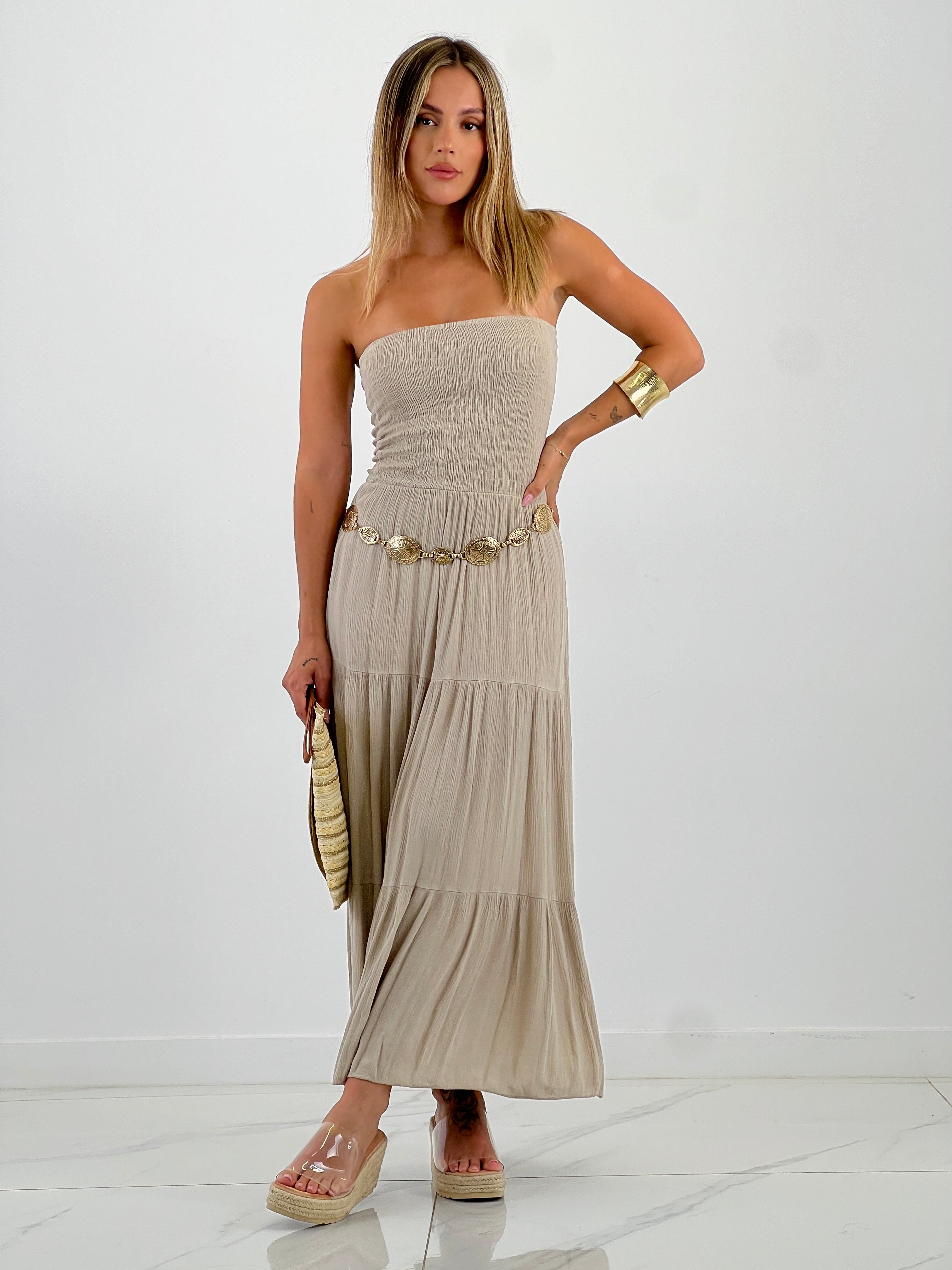 Strapless rubber dress