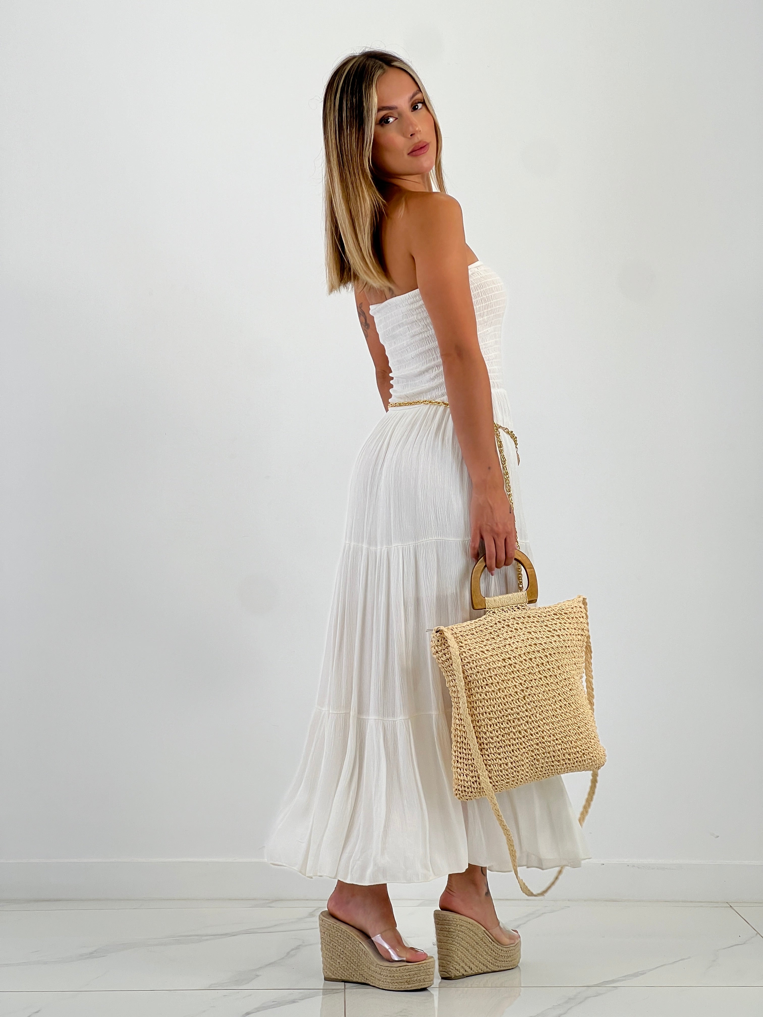 Strapless rubber dress