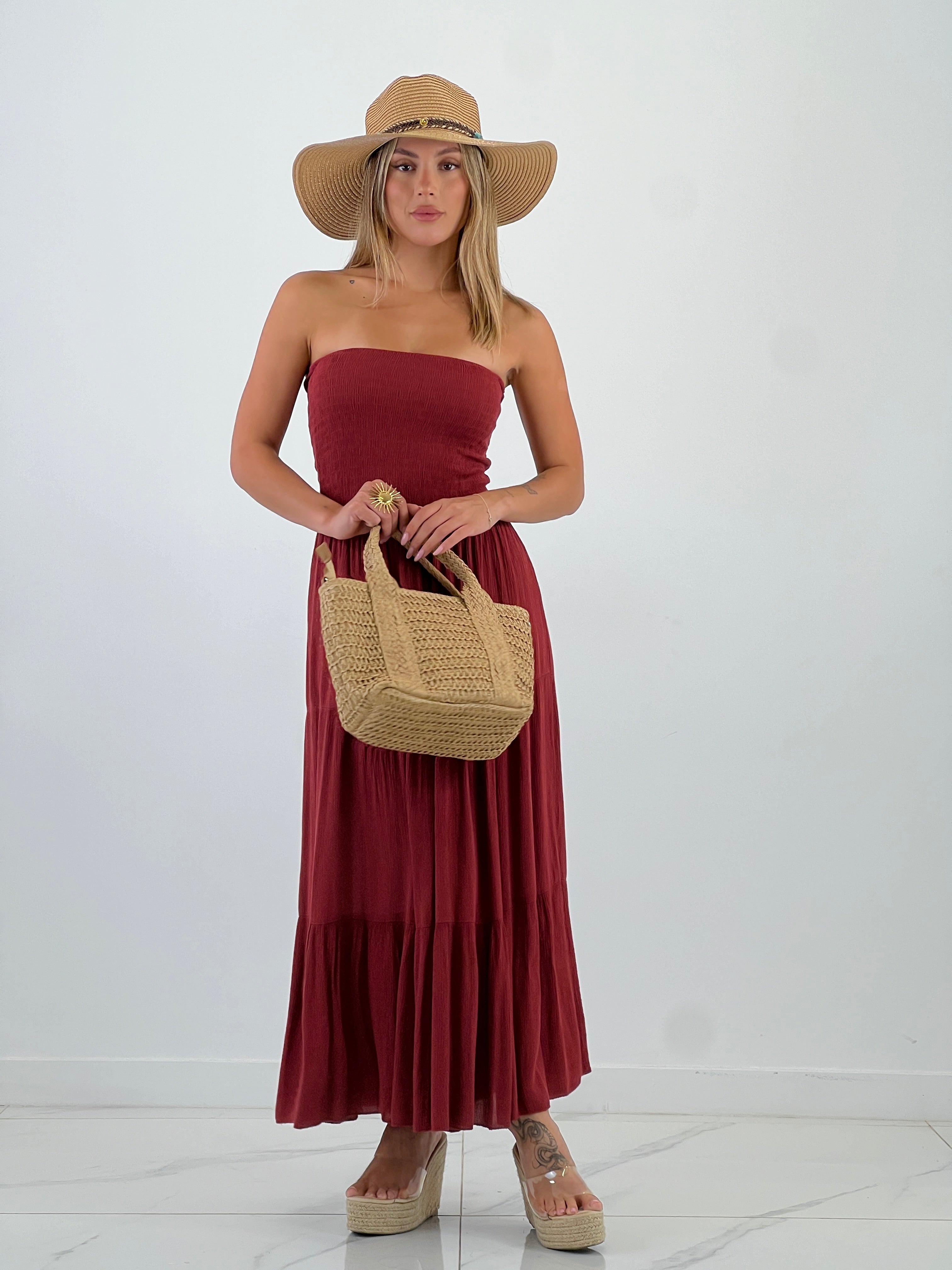 Strapless rubber dress