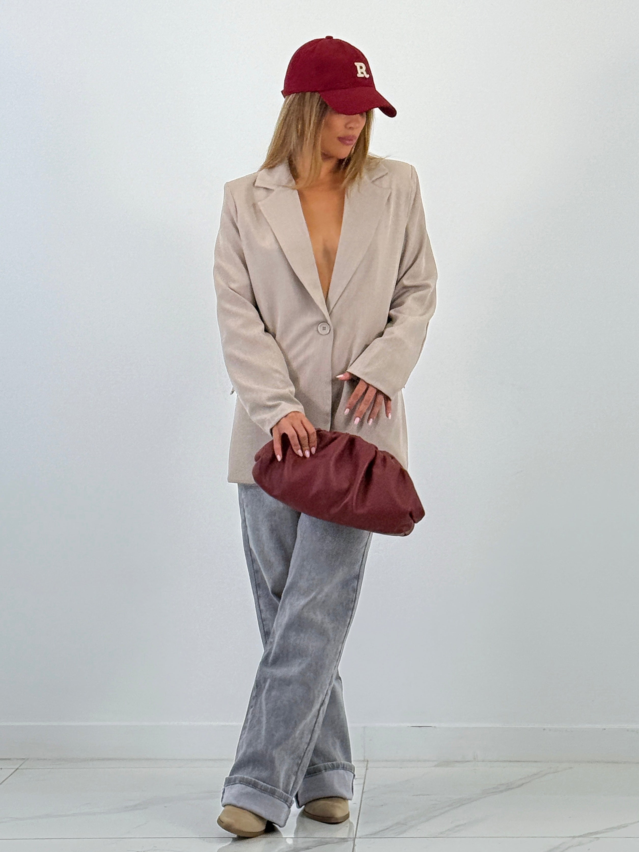 Wrinkled effect leather handbag