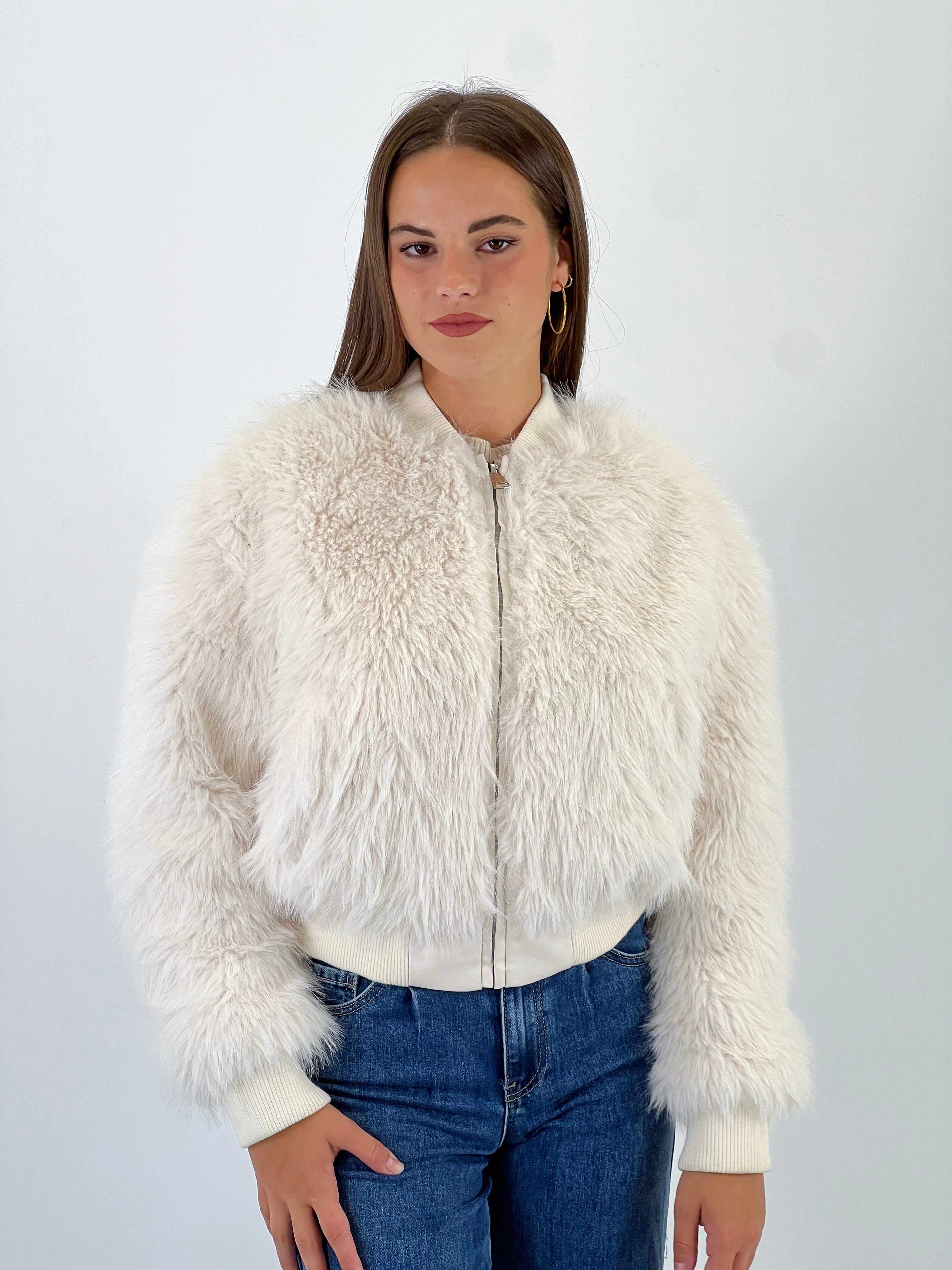 Chaqueta bomber efecto pelo