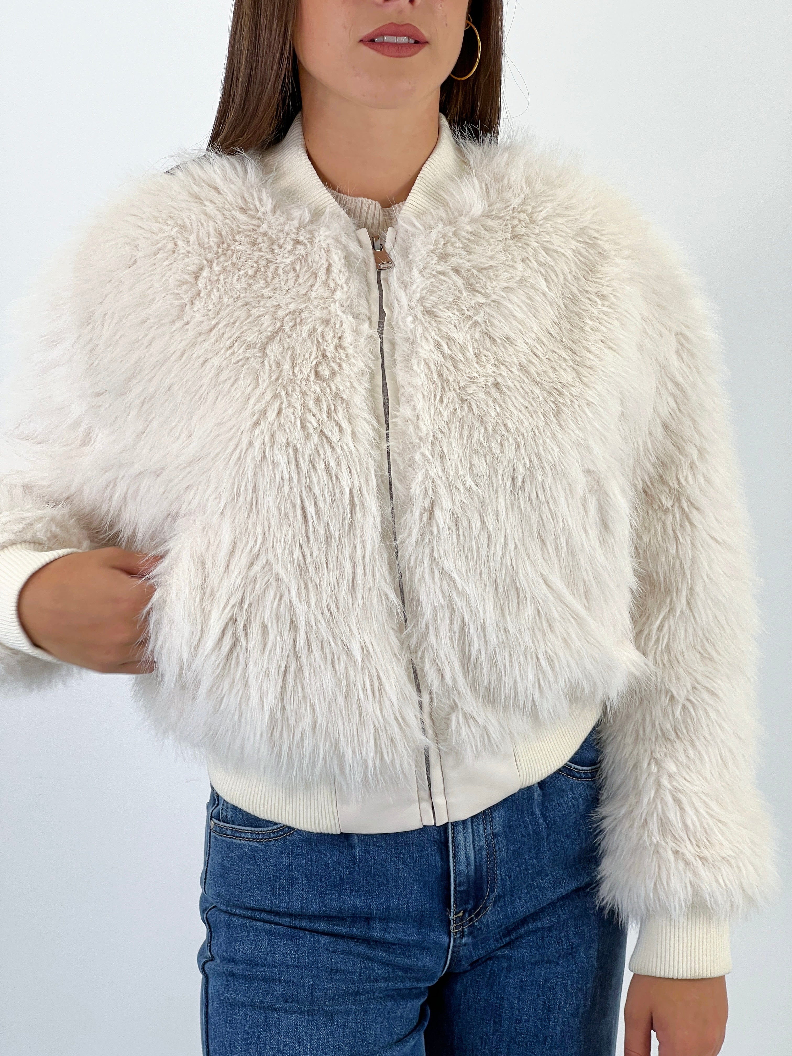 Chaqueta bomber efecto pelo