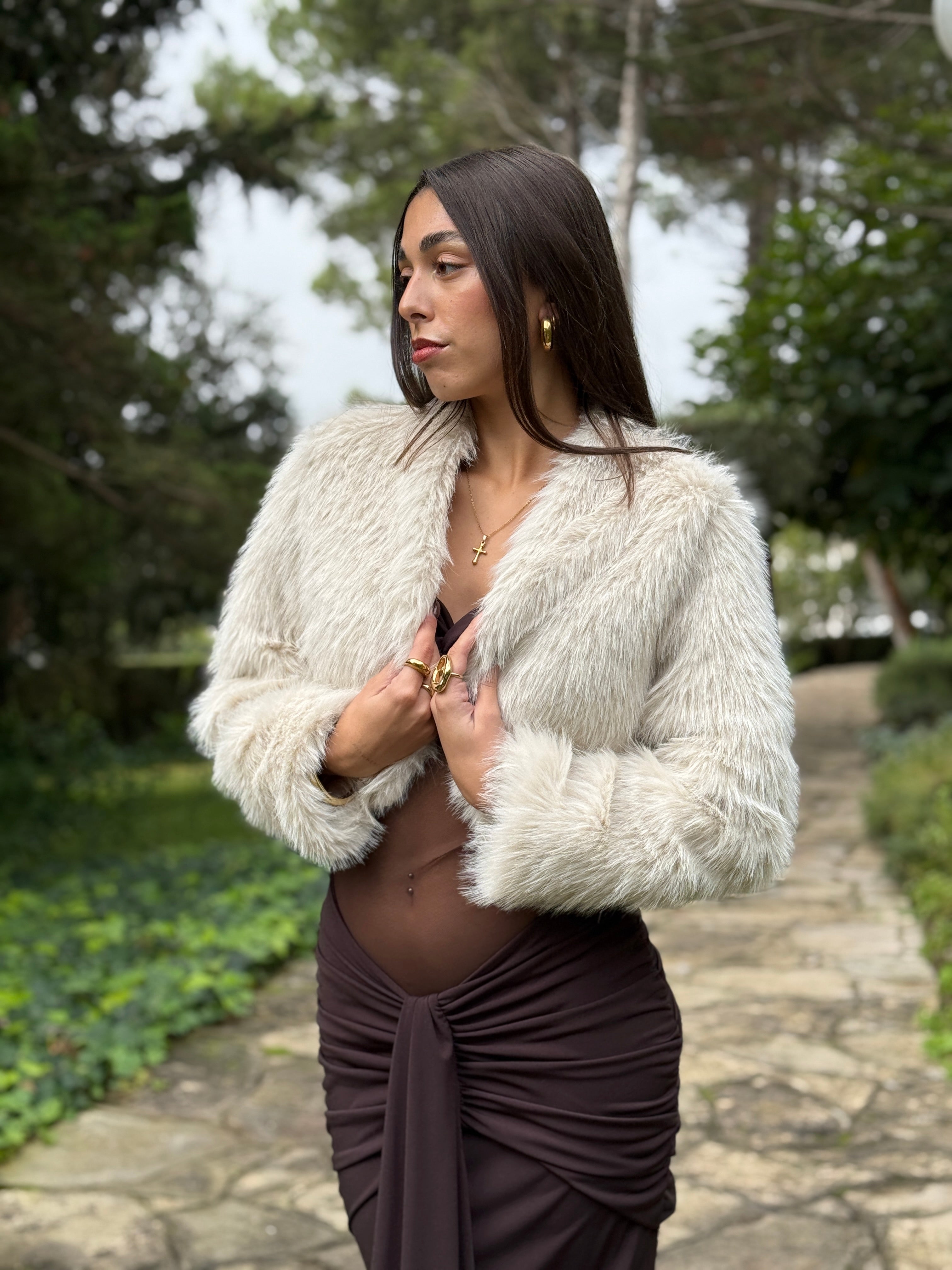 Chaqueta bolero pelo