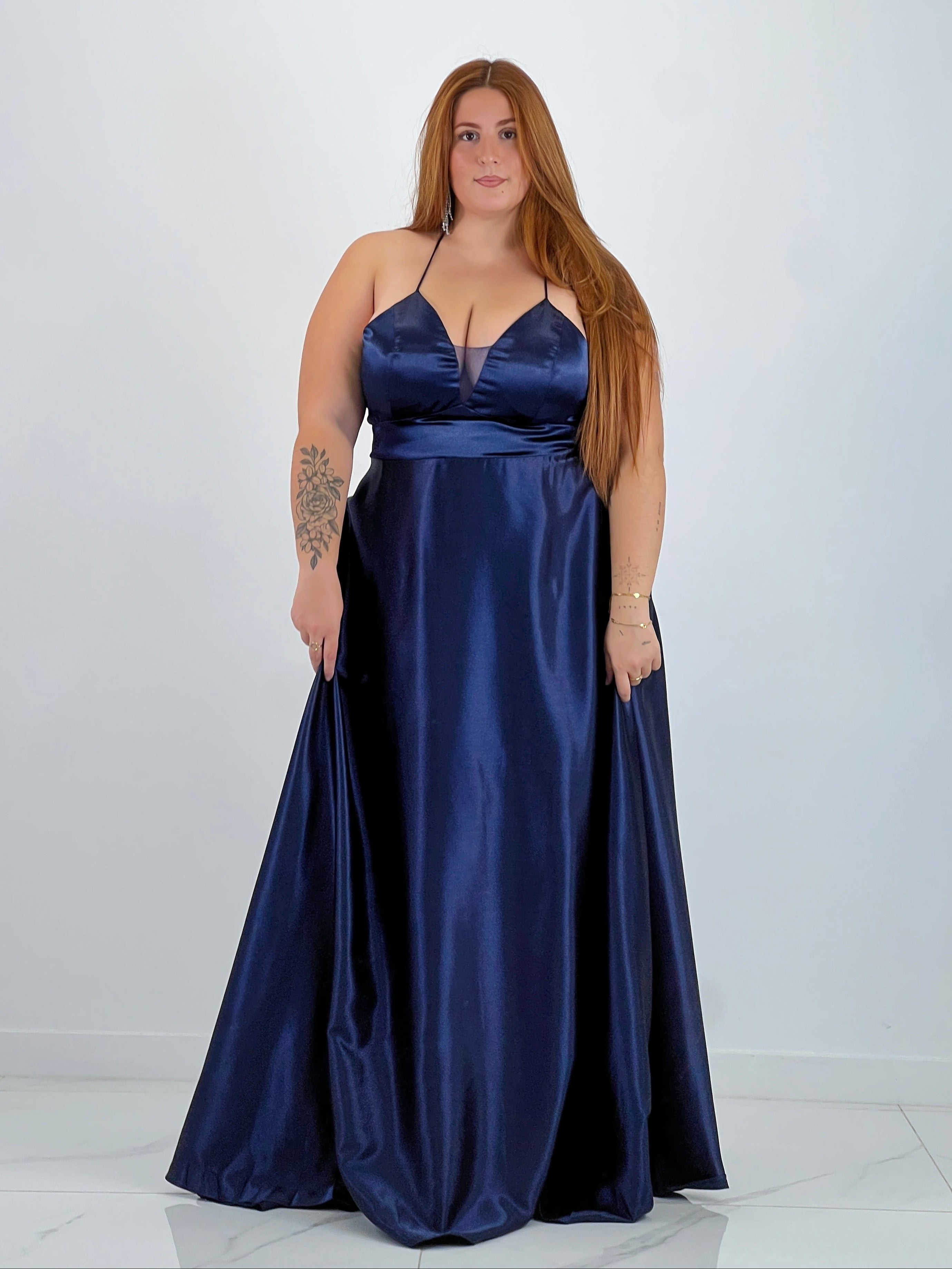 Vestido raso ceremonia Emma