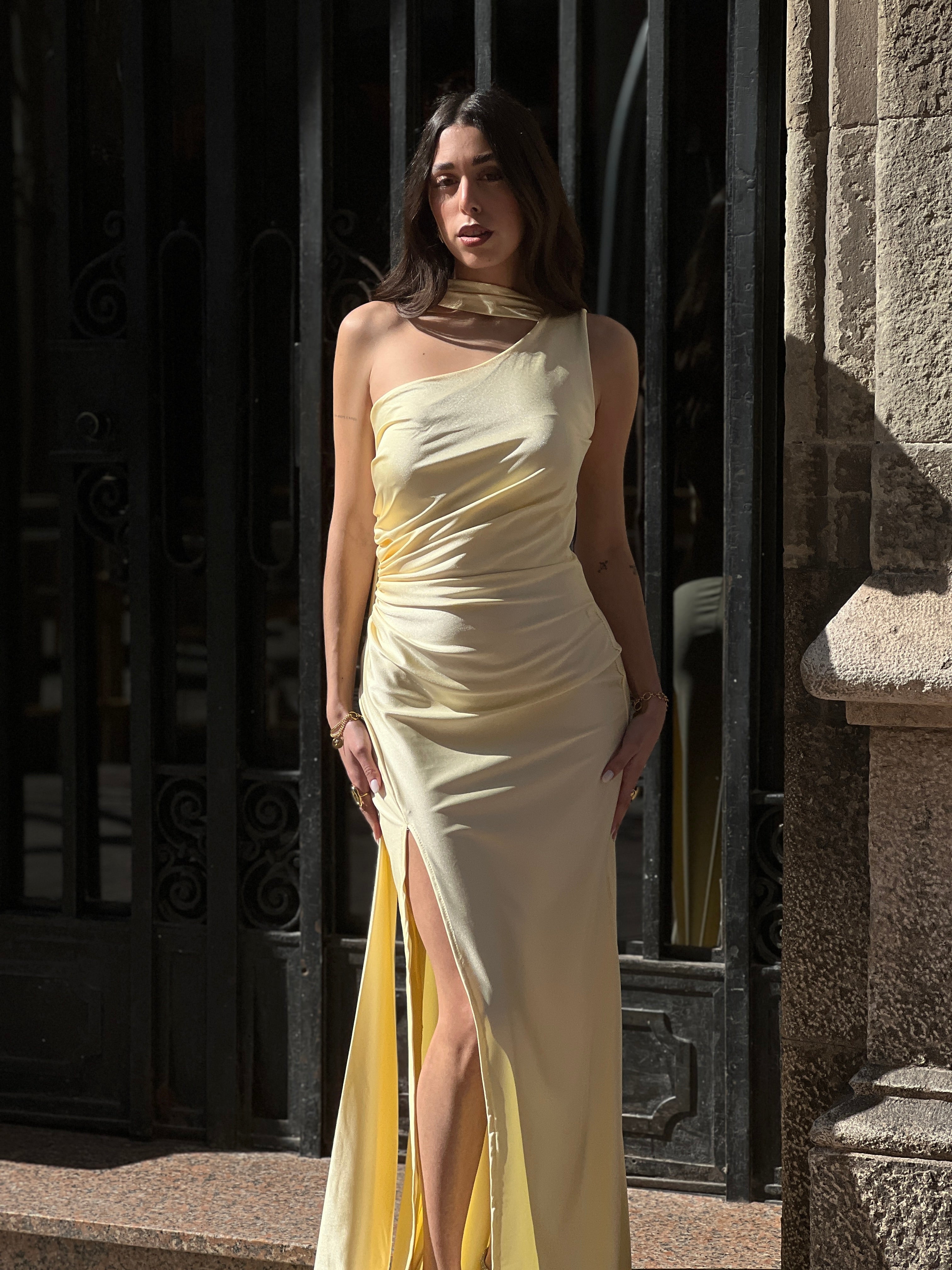 Vestido asimétrico satiando Sidney - Zebra&Maduixa®