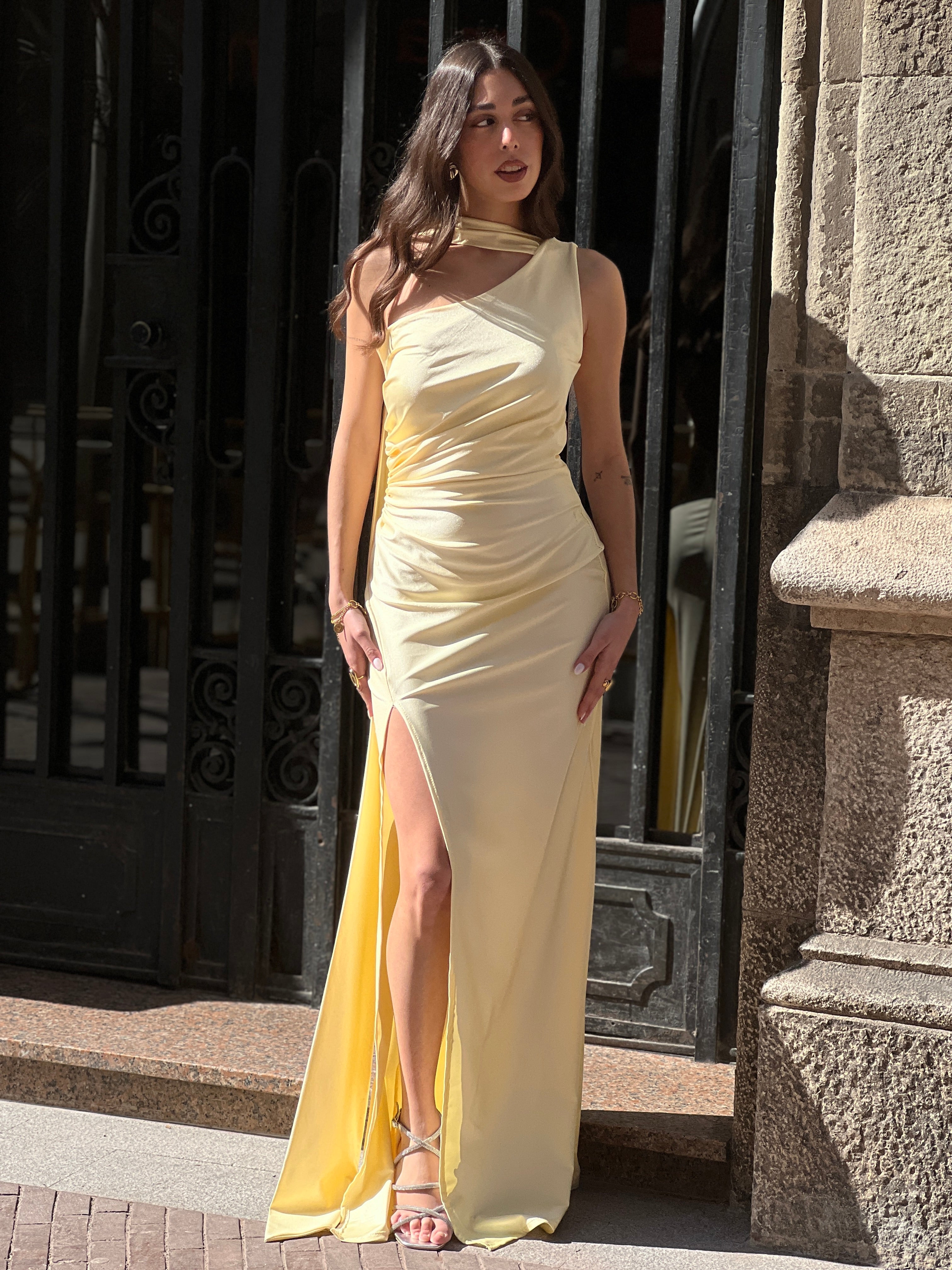 Vestido asimétrico satiando Sidney - Zebra&Maduixa®