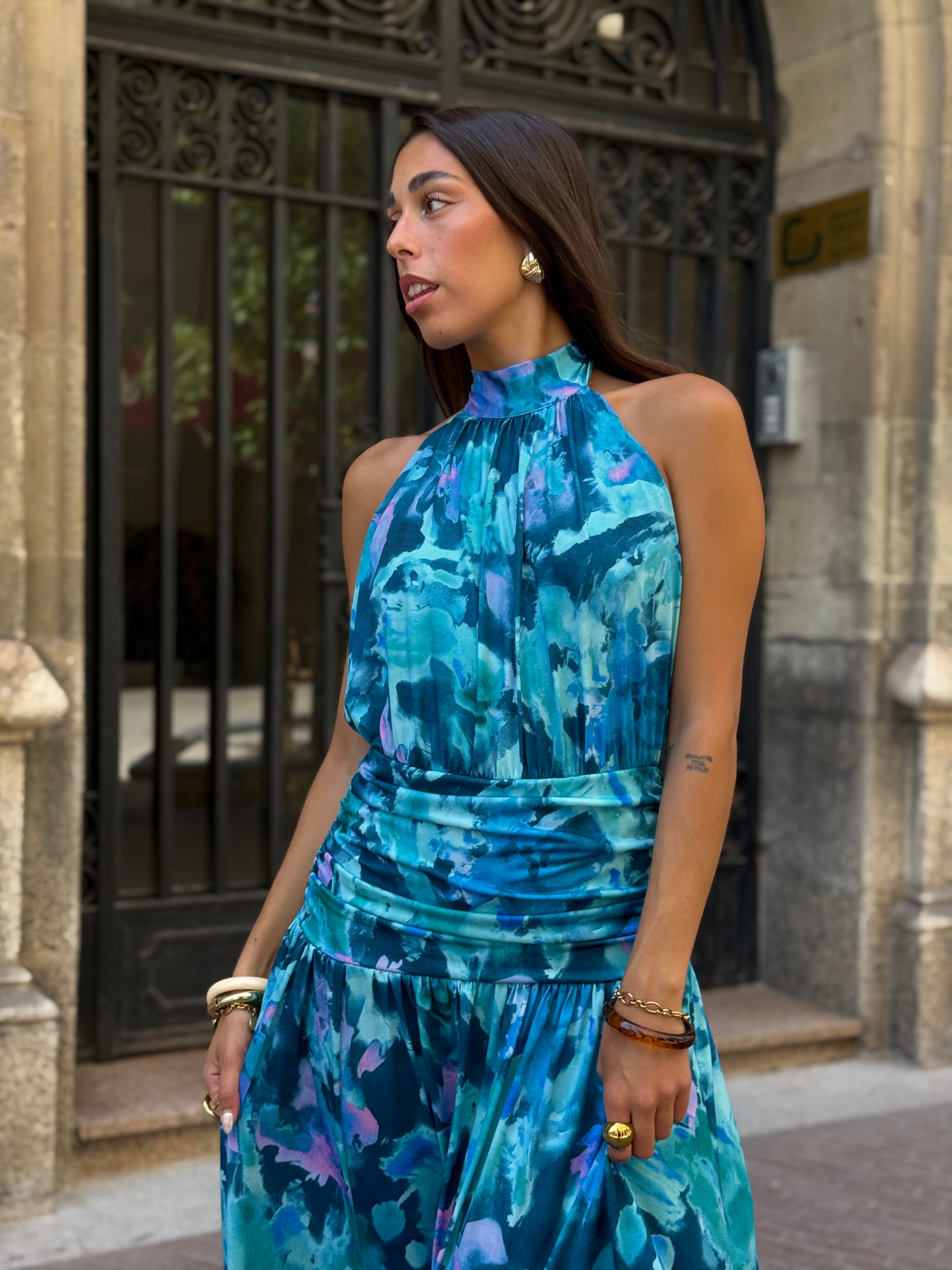 Vestit halter estampat Niria