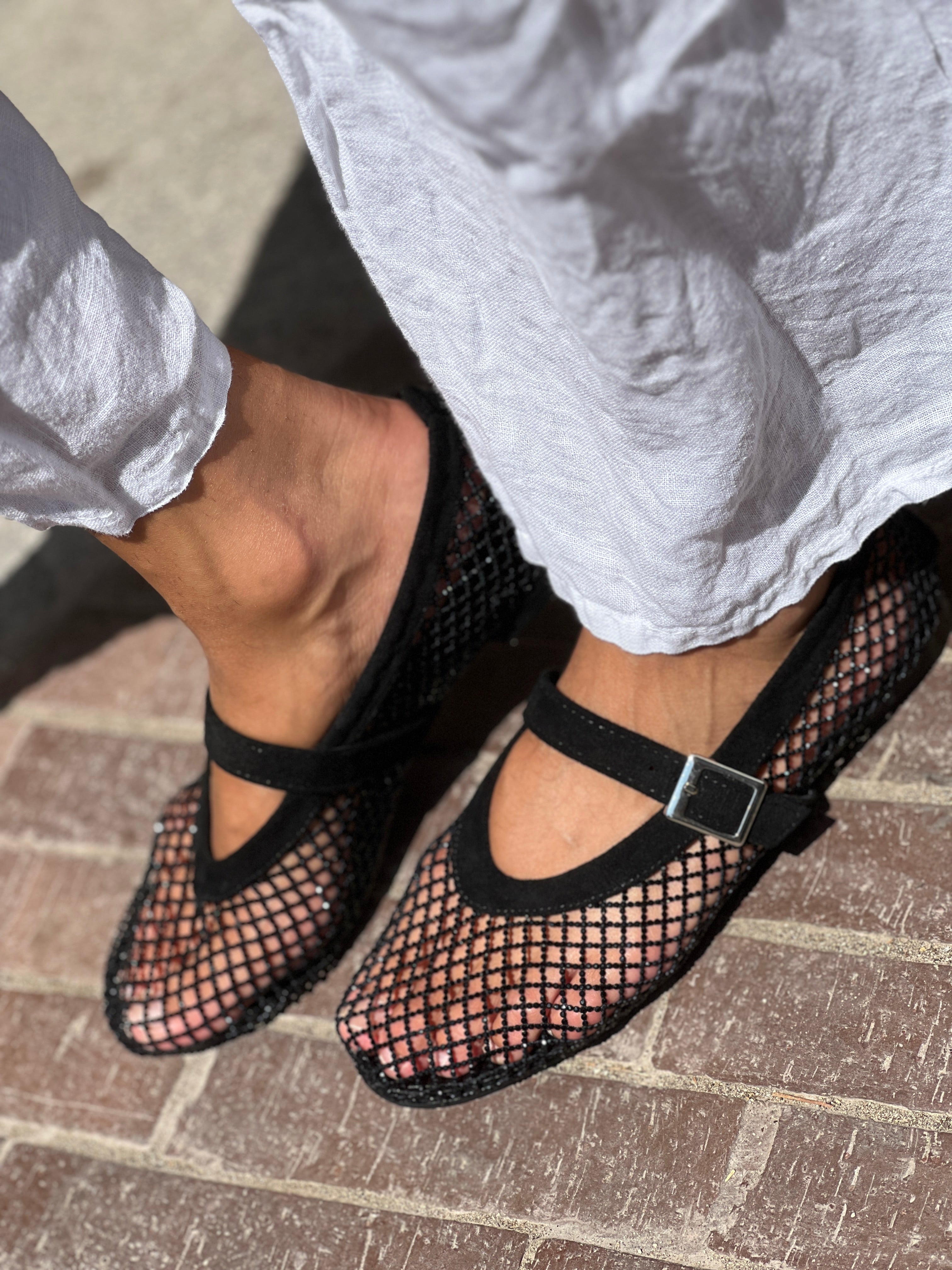 Ballet flats with mesh