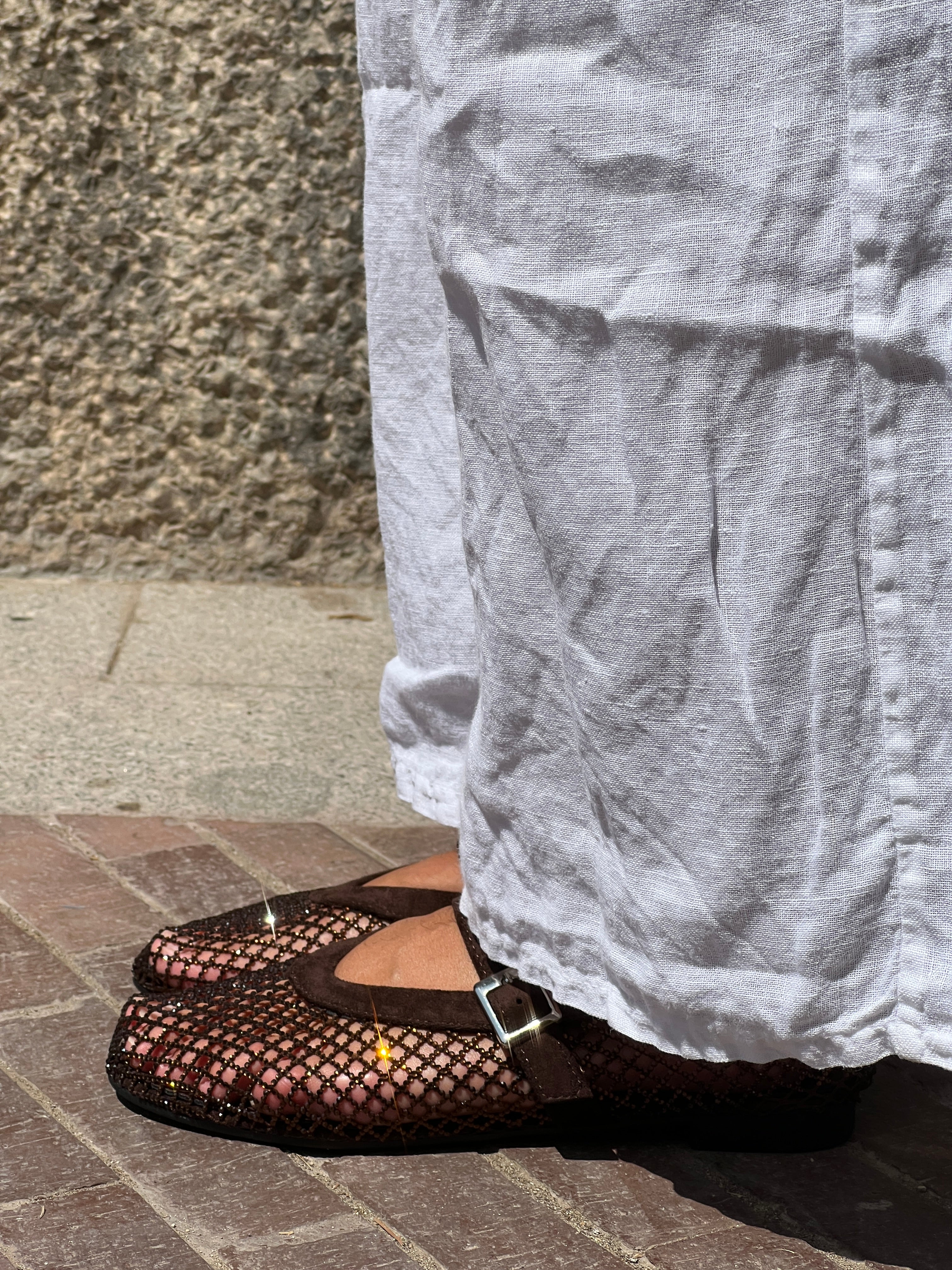 Ballet flats with mesh