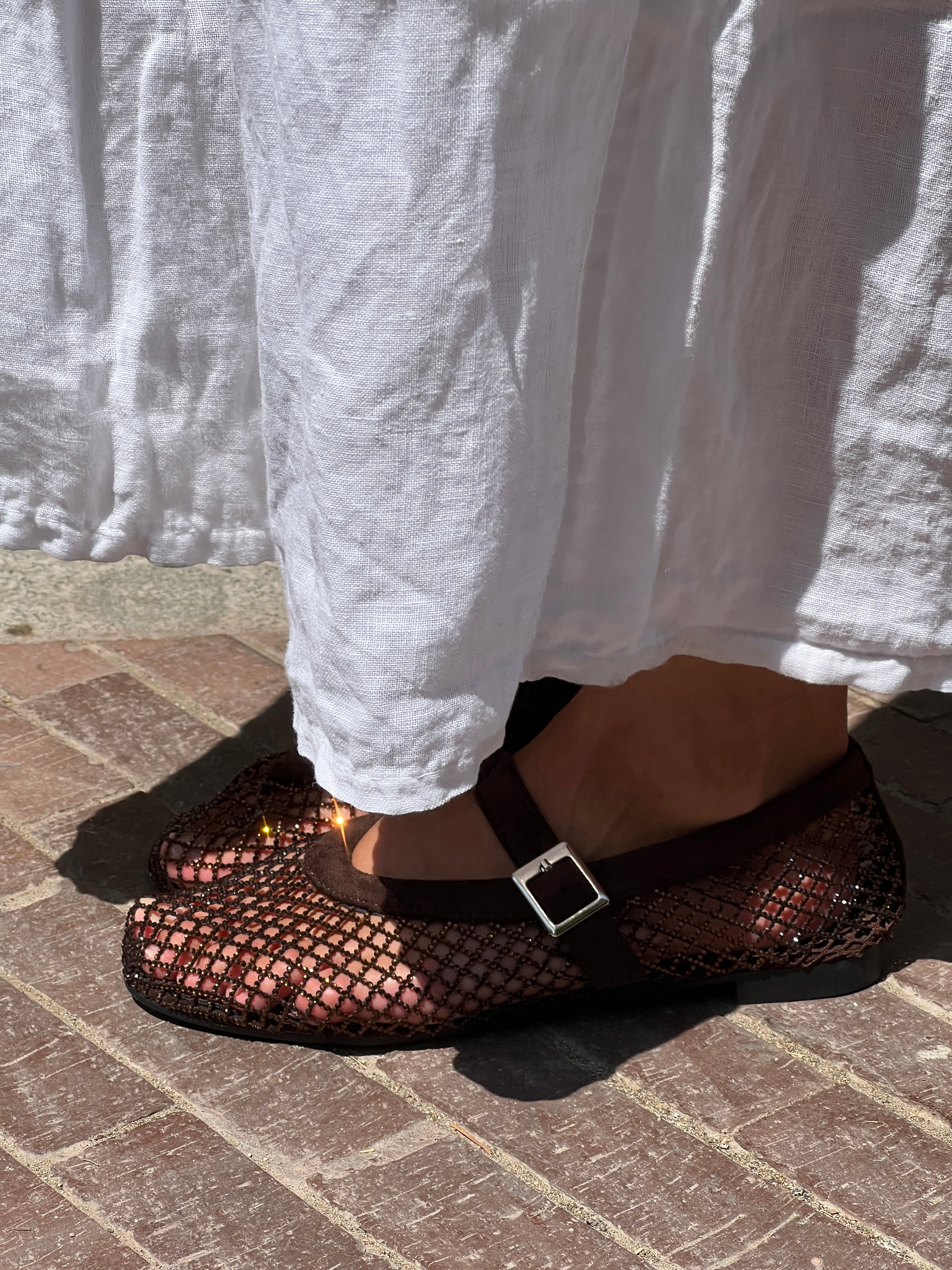 Ballet flats with mesh