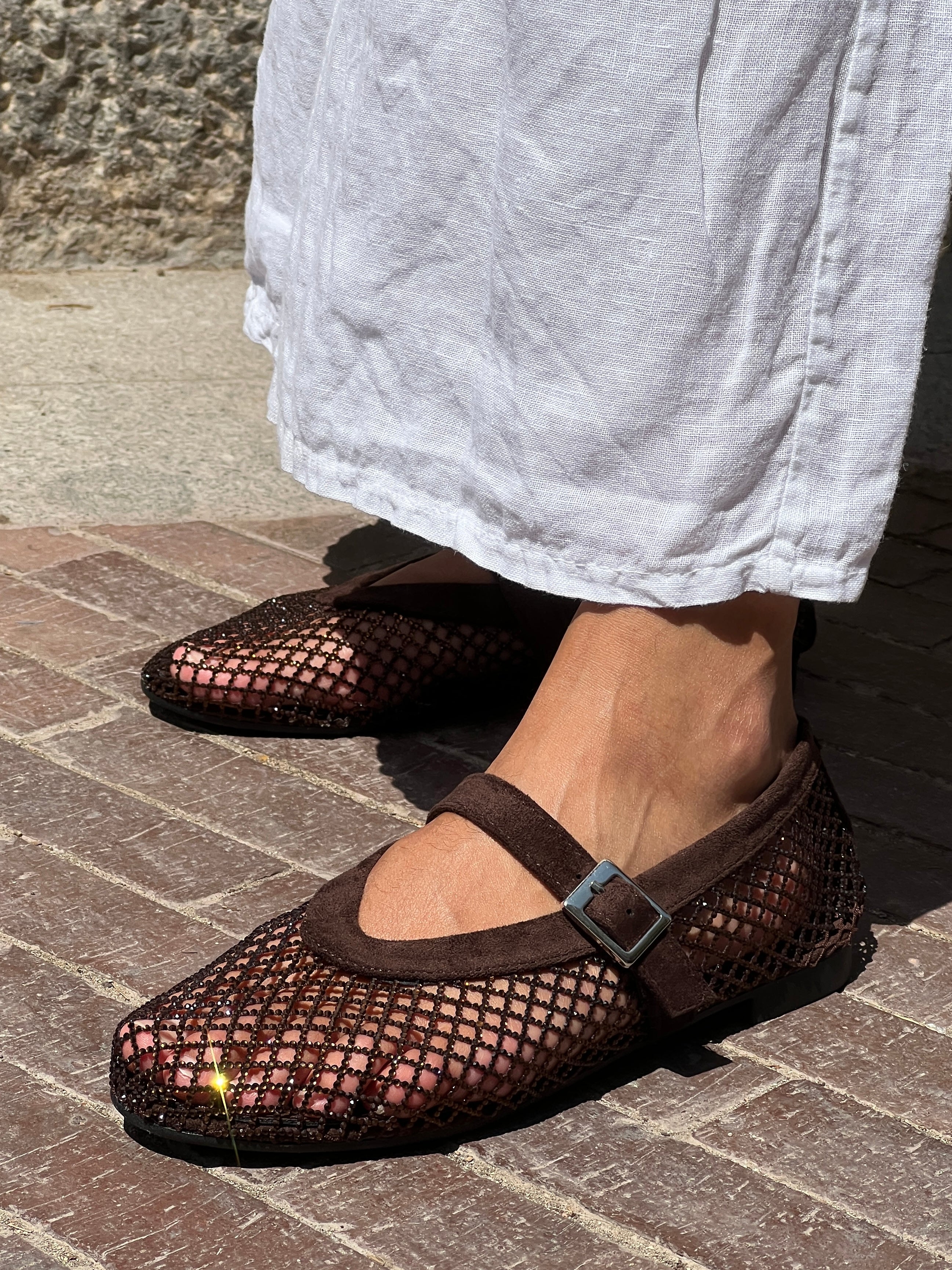 Ballet flats with mesh