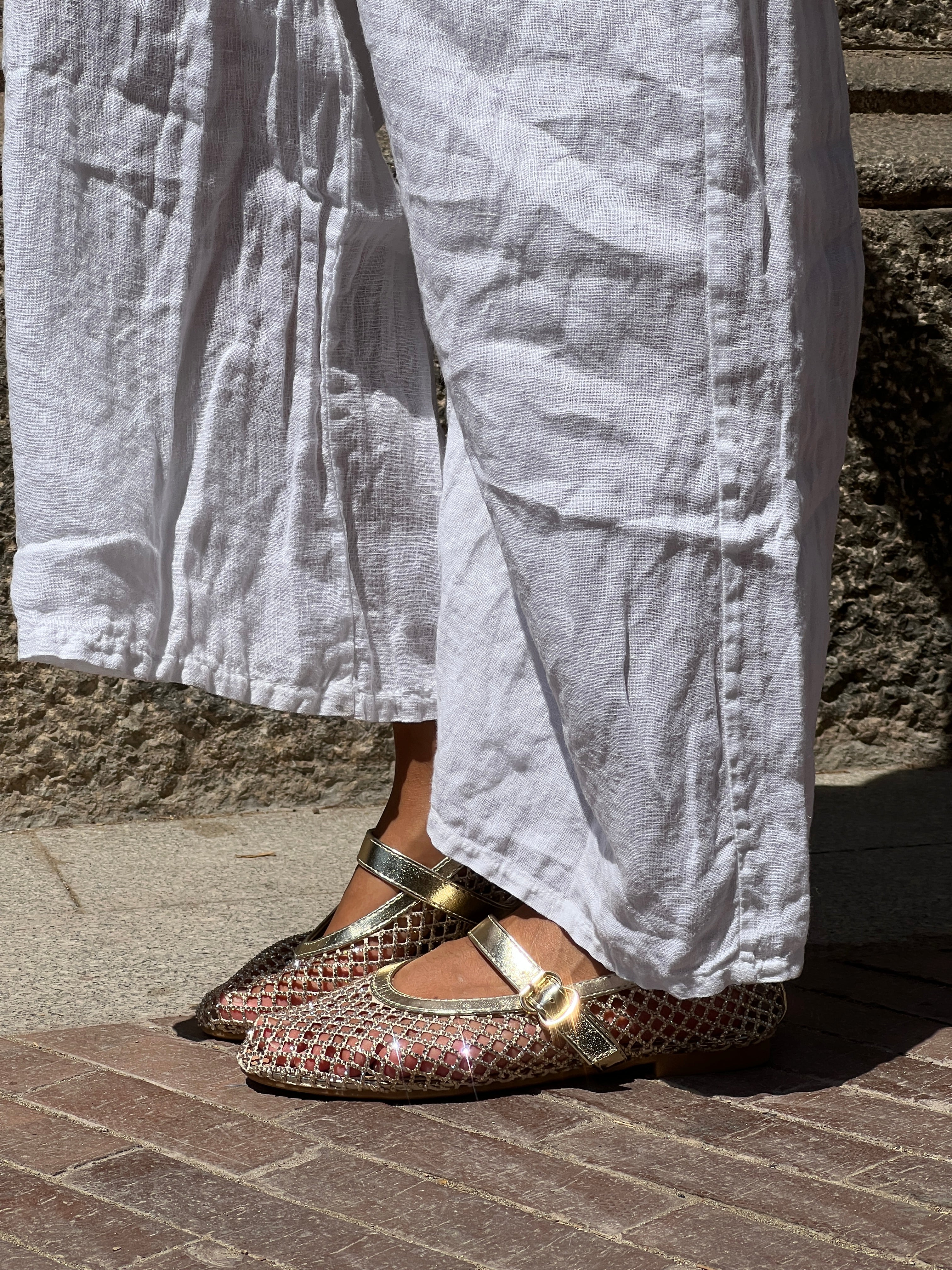 Ballet flats with mesh