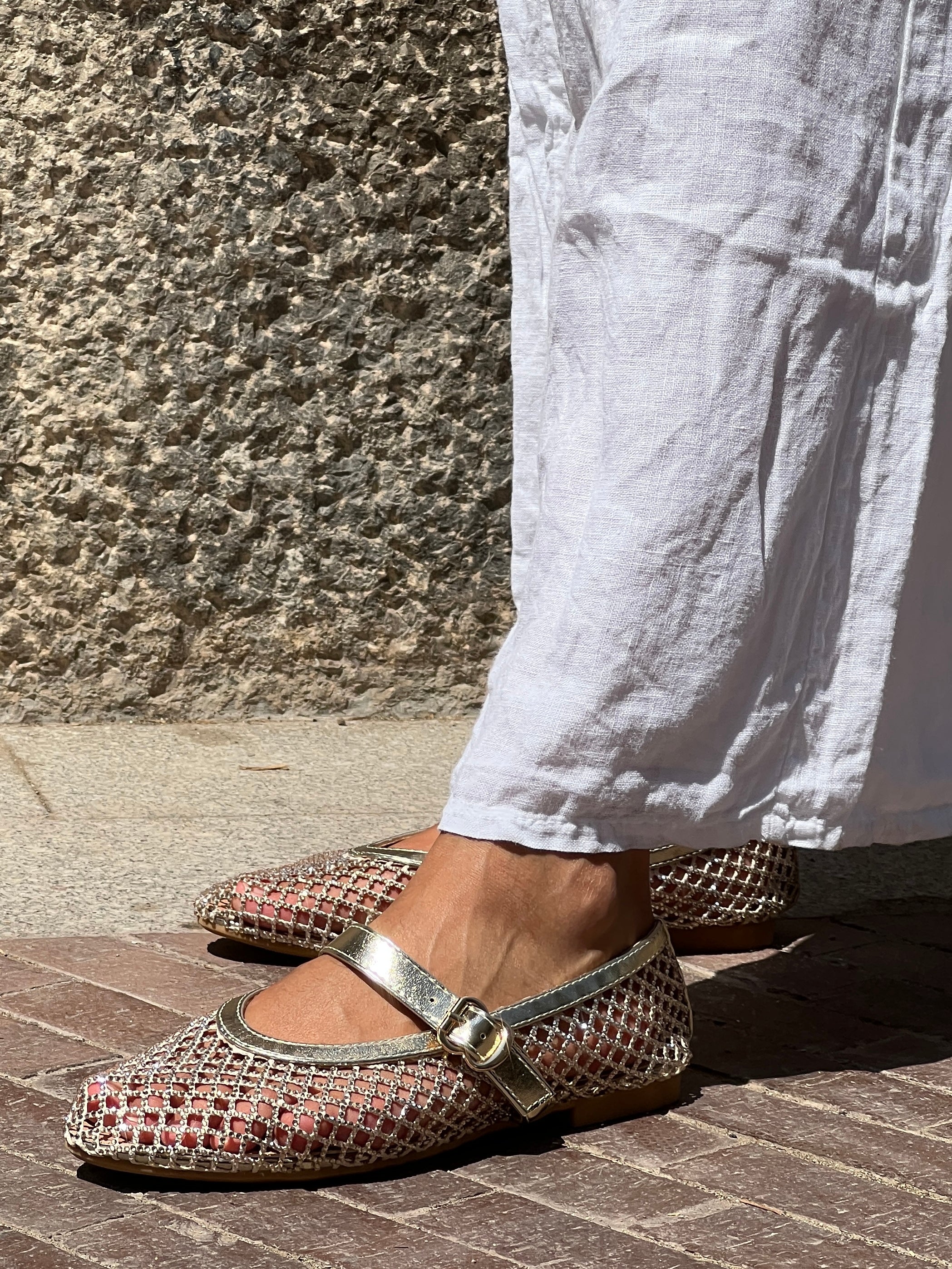 Ballet flats with mesh