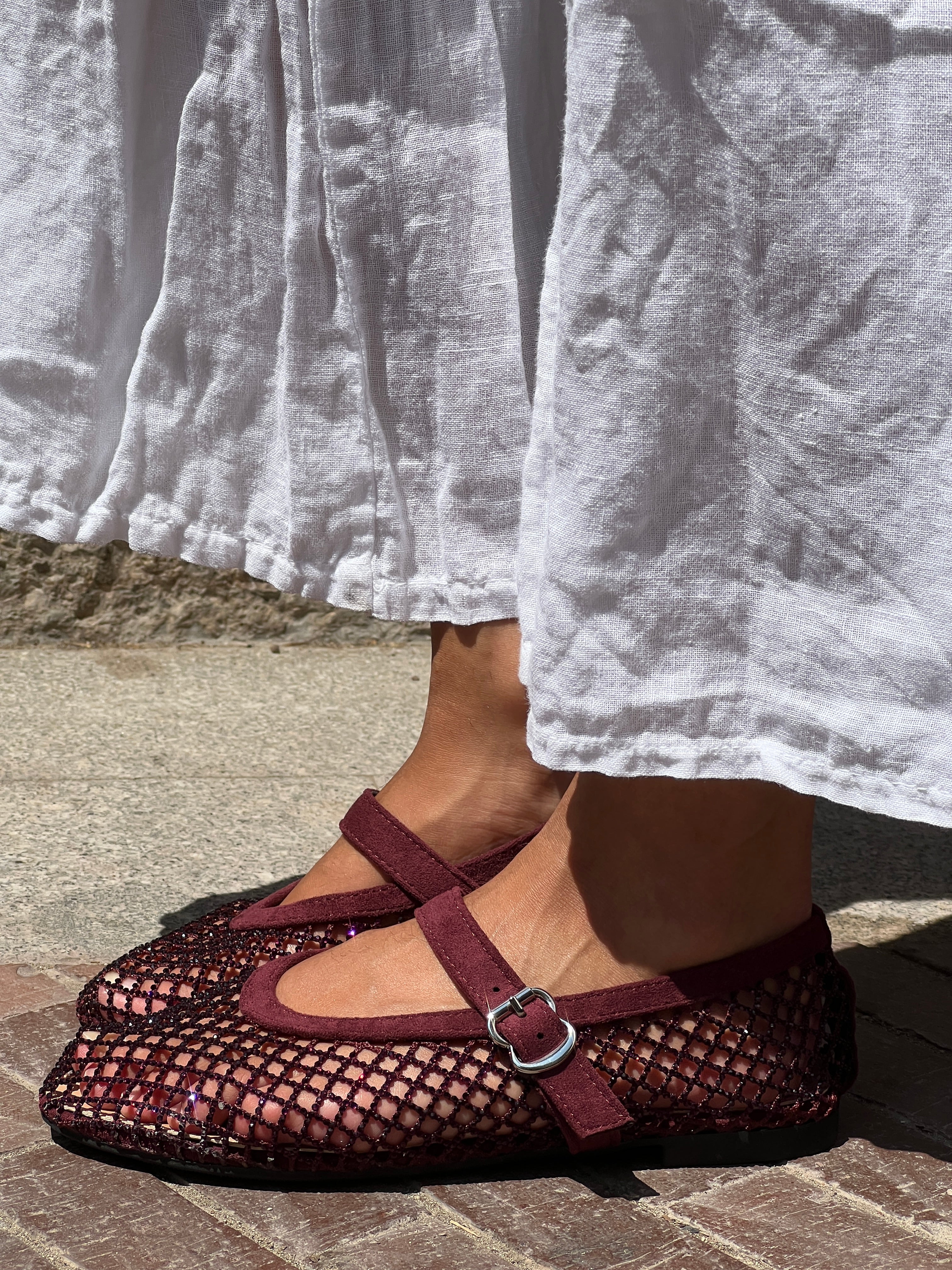 Ballet flats with mesh